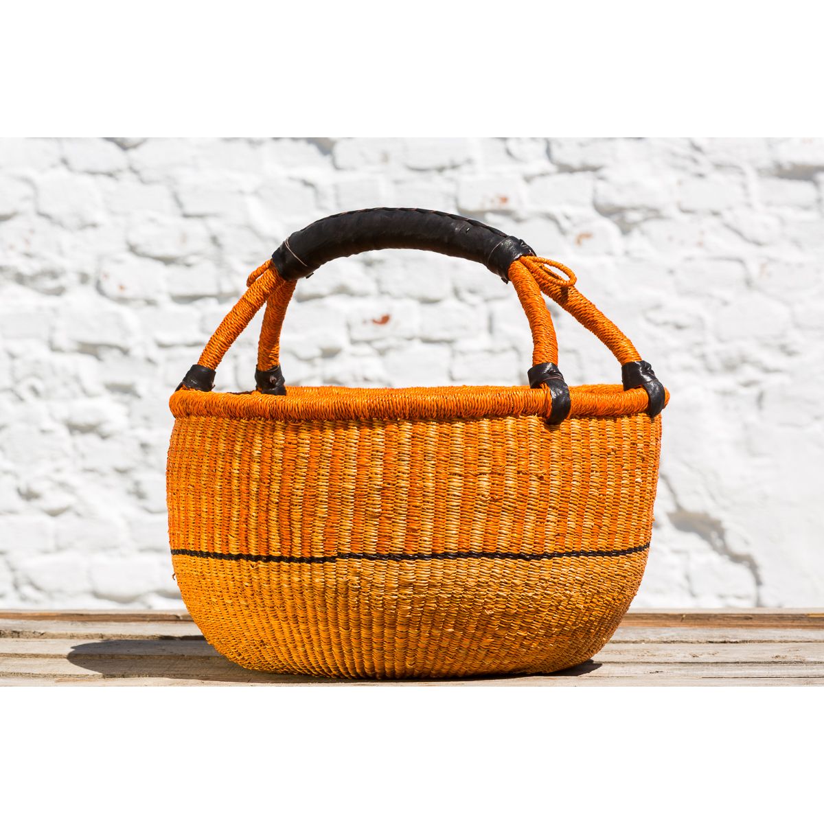 Hammerhus Fairtrade Bolga kurv L - orange