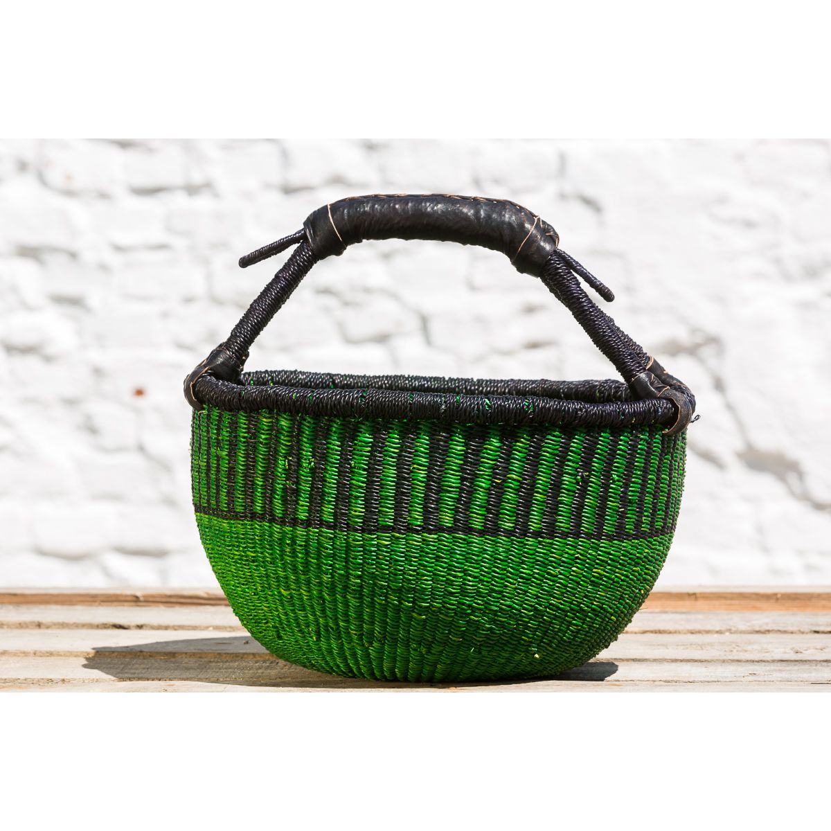 Hammerhus Fairtrade Original rund Bolga kurv M - Green