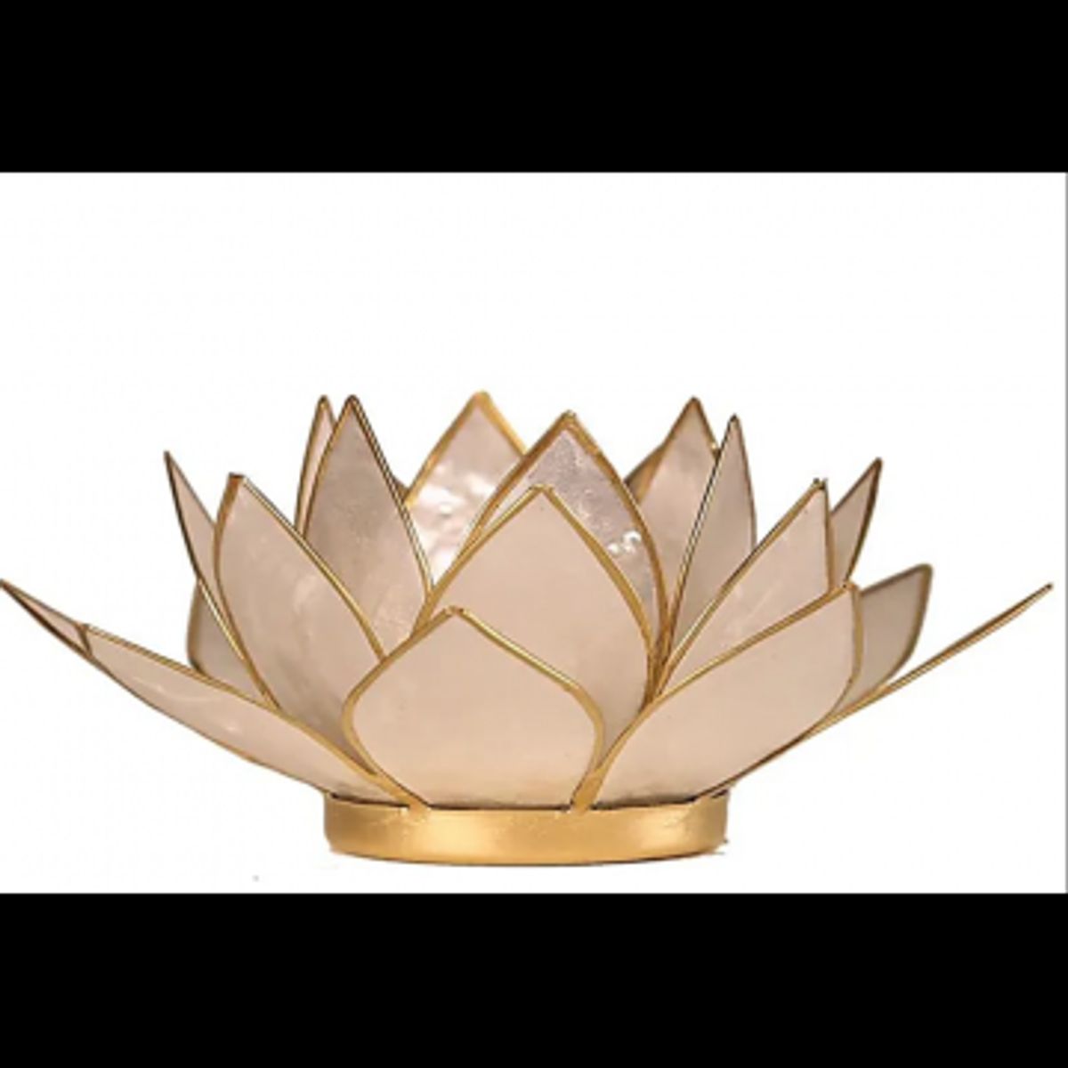 Lotus lysestage - Beige m guld - Lotus Lysestager - GodKarmaShop