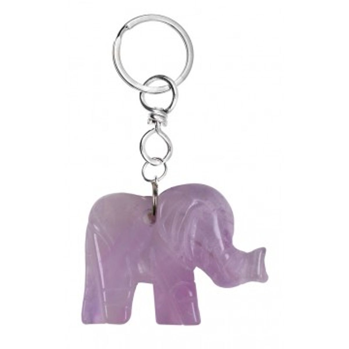 Nøglering med ametyst elefant - Nøglering - GodKarmaShop