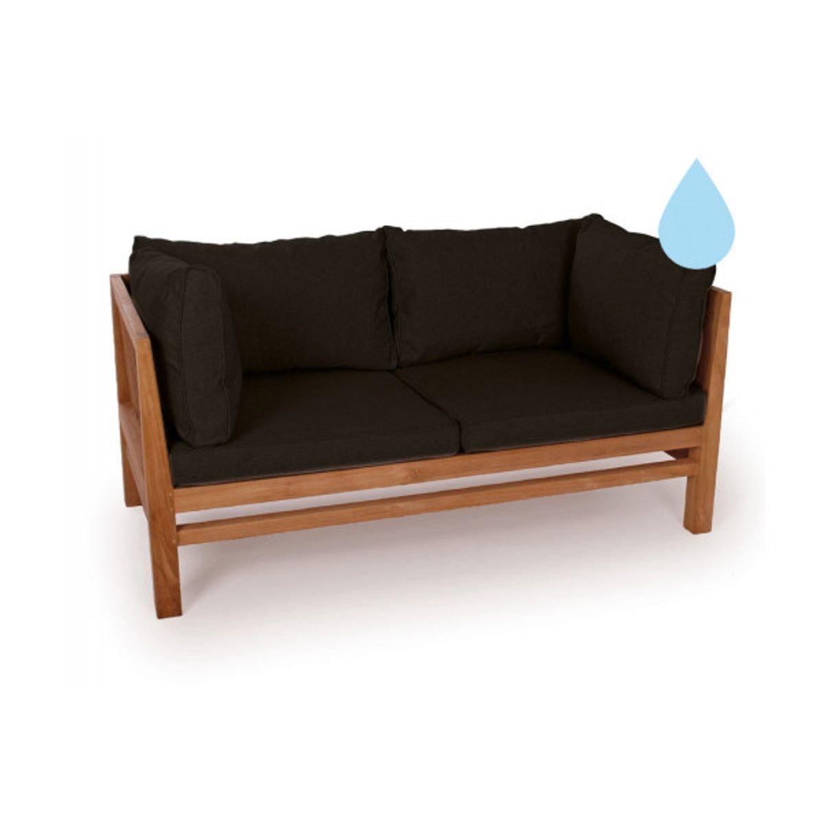 Colorado Teak - Sofa - 2 pers. Sort Vandafvisende