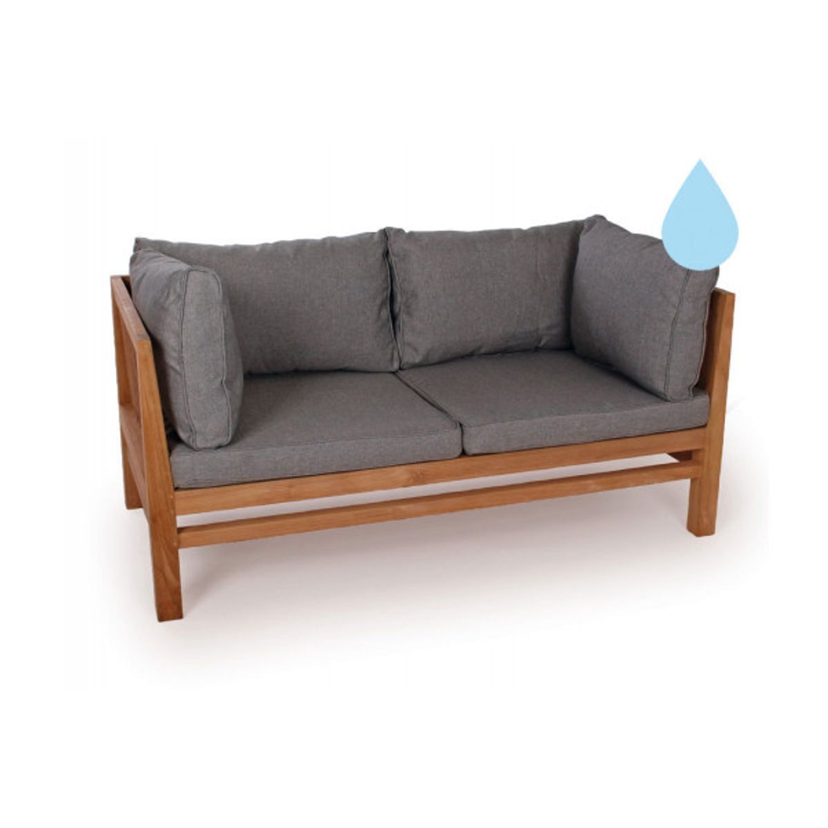 Colorado Teak - Sofa - 2 pers. Grå Vandafvisende