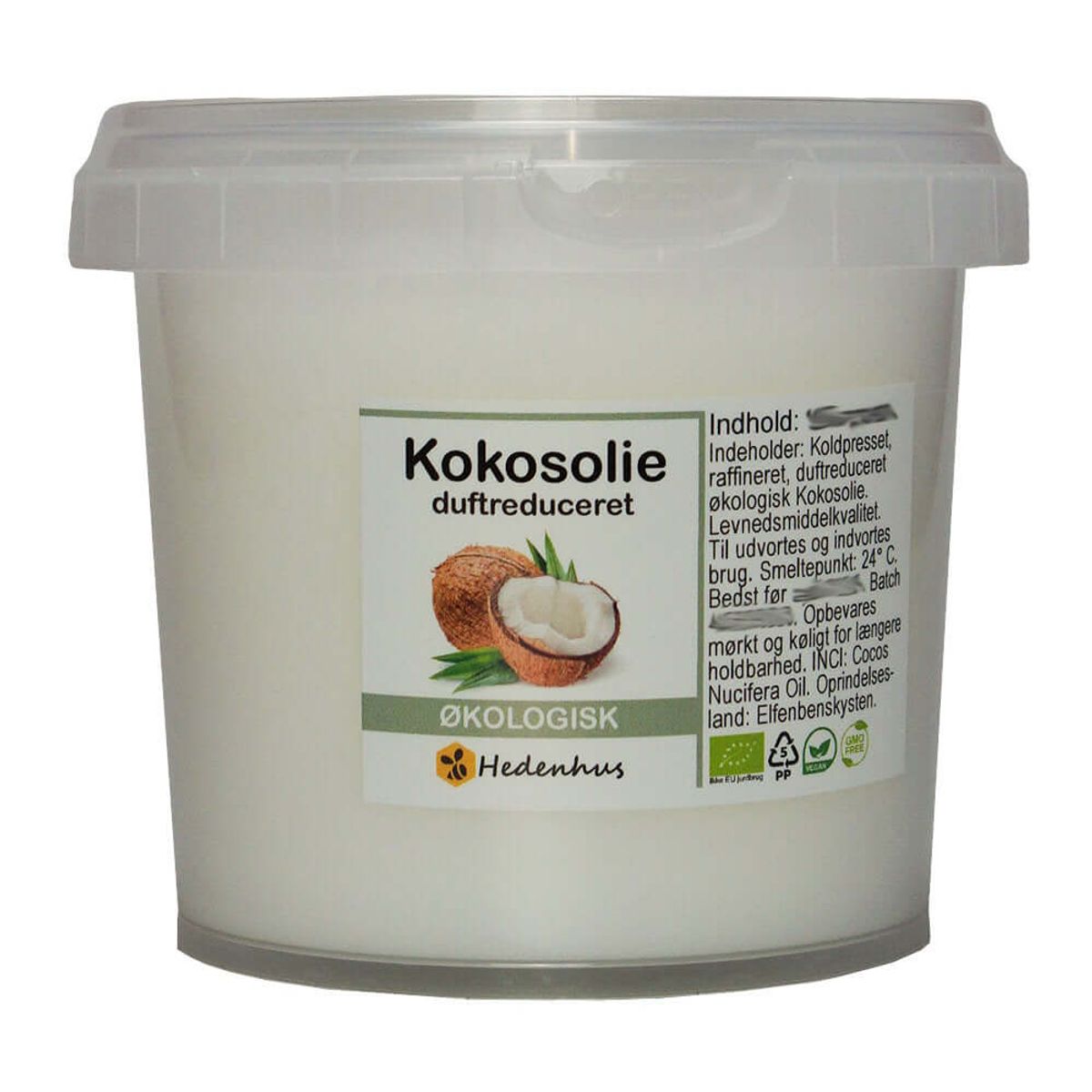 Kokosolie, Økologisk - Duftfri - 500 gram