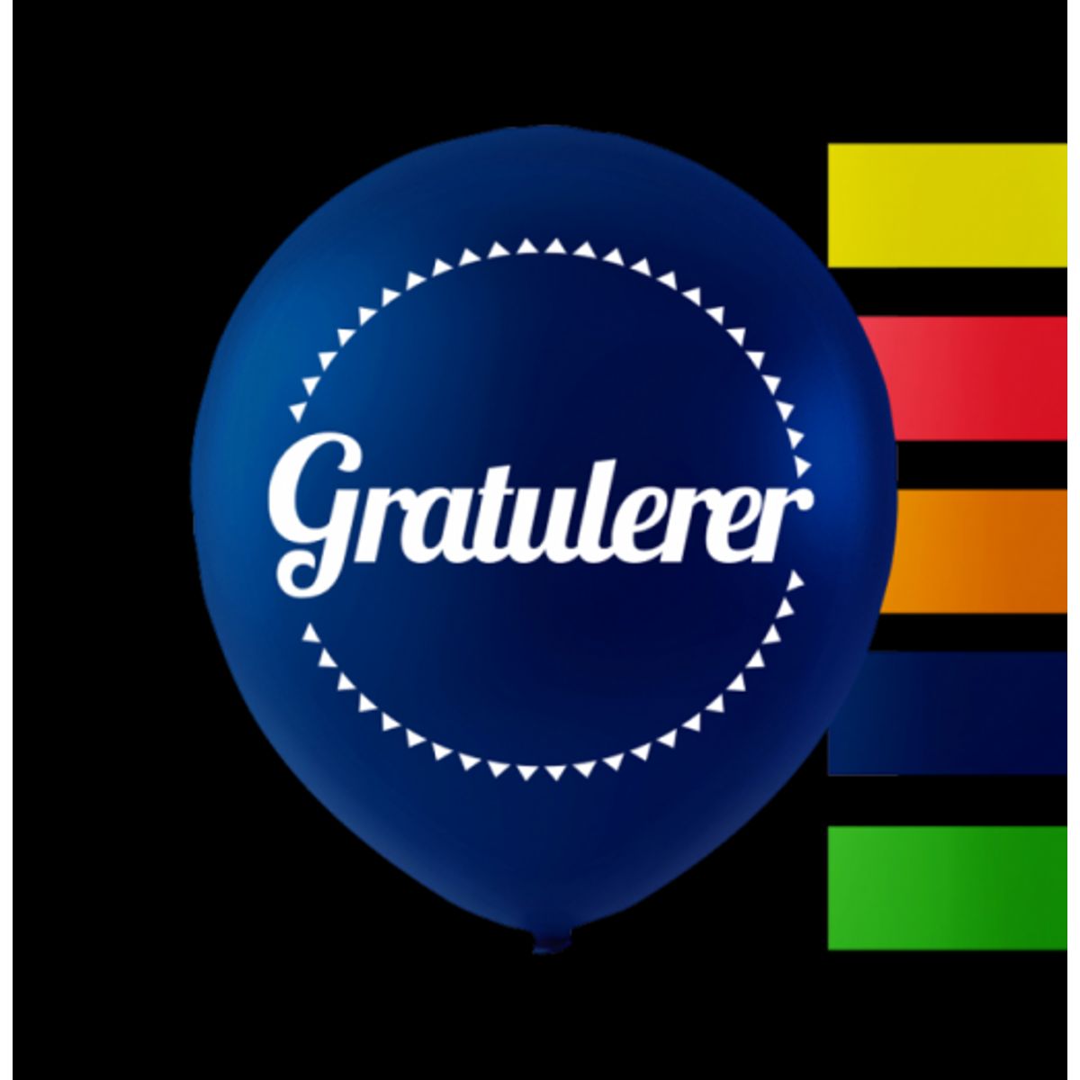 "Gratulerer" - Balloner - 10 stk. - Fødselsdags balloner