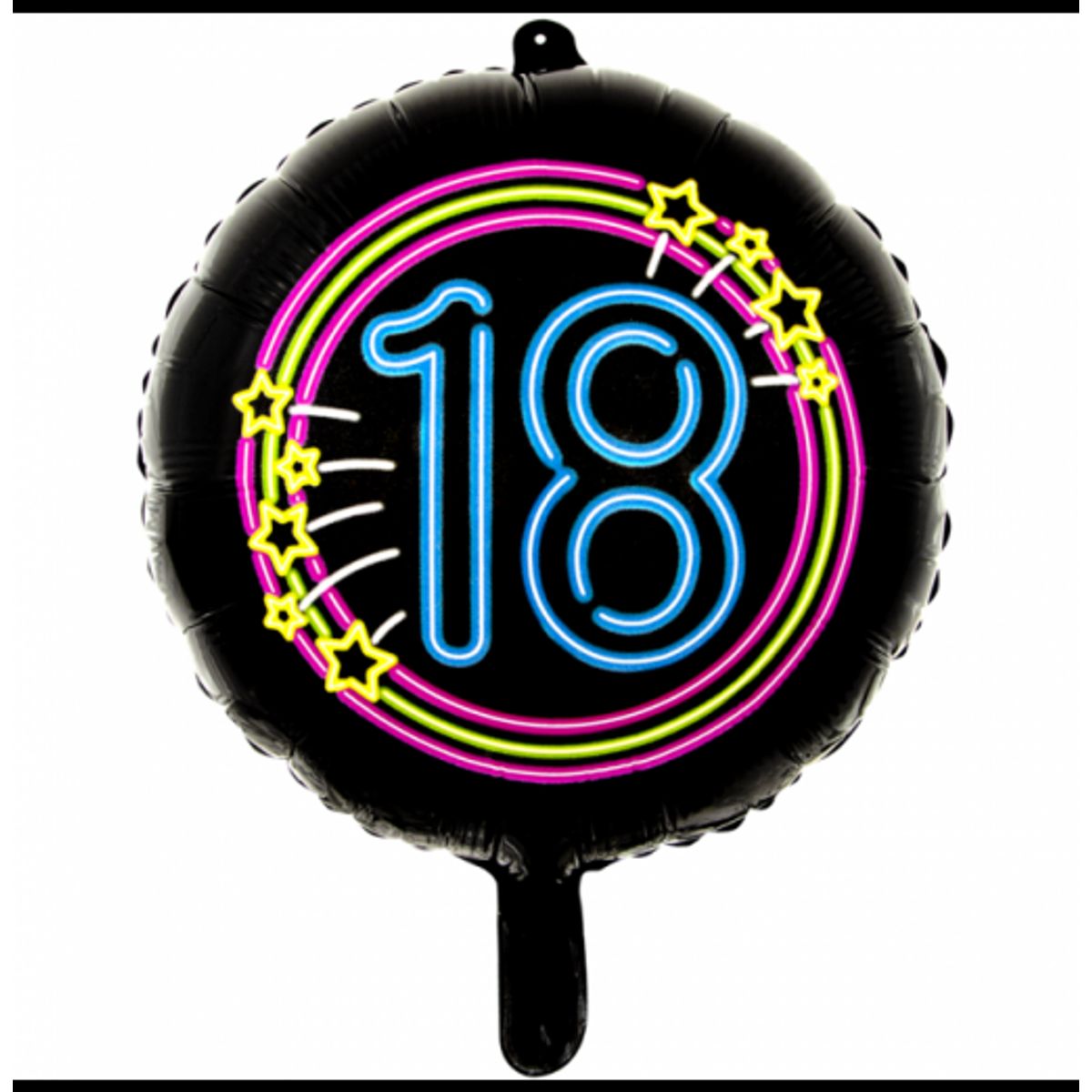 Sort Neon - Årstalsballon 18" 18 - UDSALG