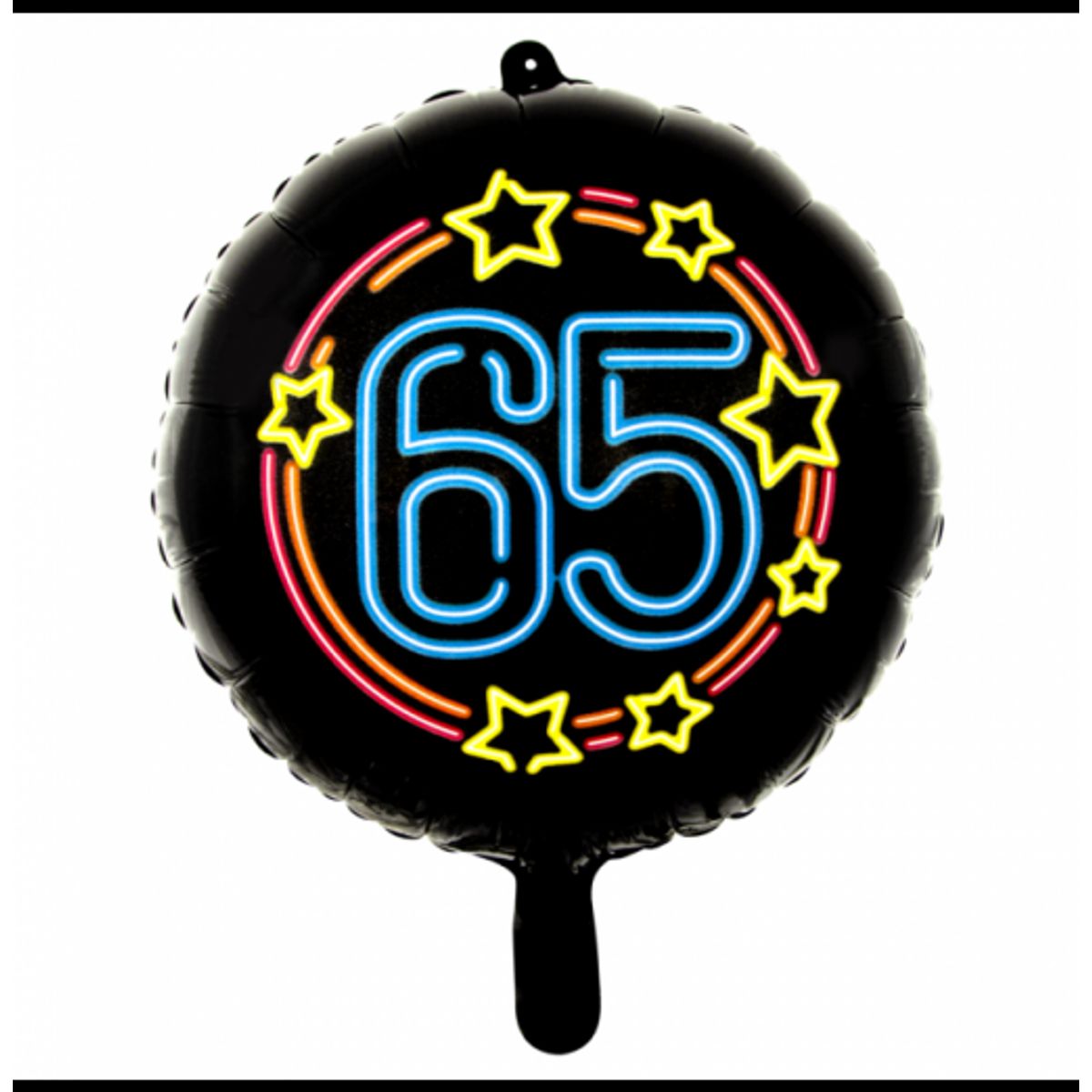 Sort Neon - Årstalsballon 18" 65 - UDSALG