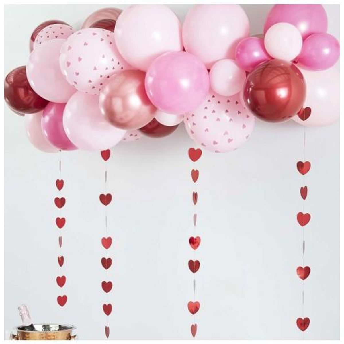 Ballonbue - Rose Gold, Pink & Rød - Valentinsdag