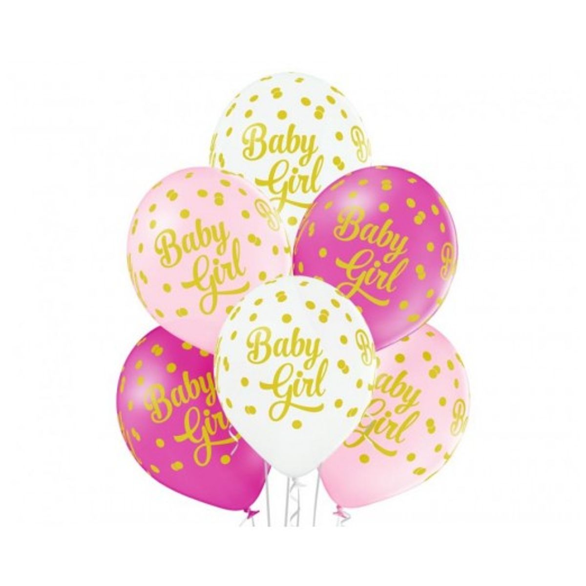 Baby Girl balloner, 12"/ 30 cm - 6 stk. - Balloner