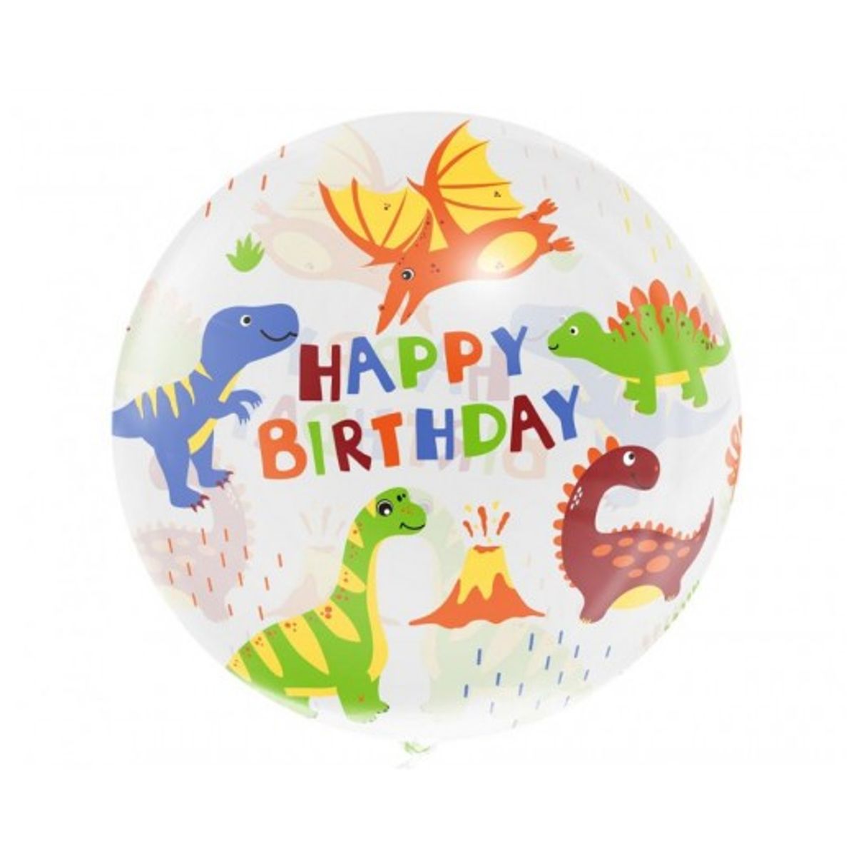 Dinosaurer Happy Birthday folieballon, 20" / 50 cm - Balloner