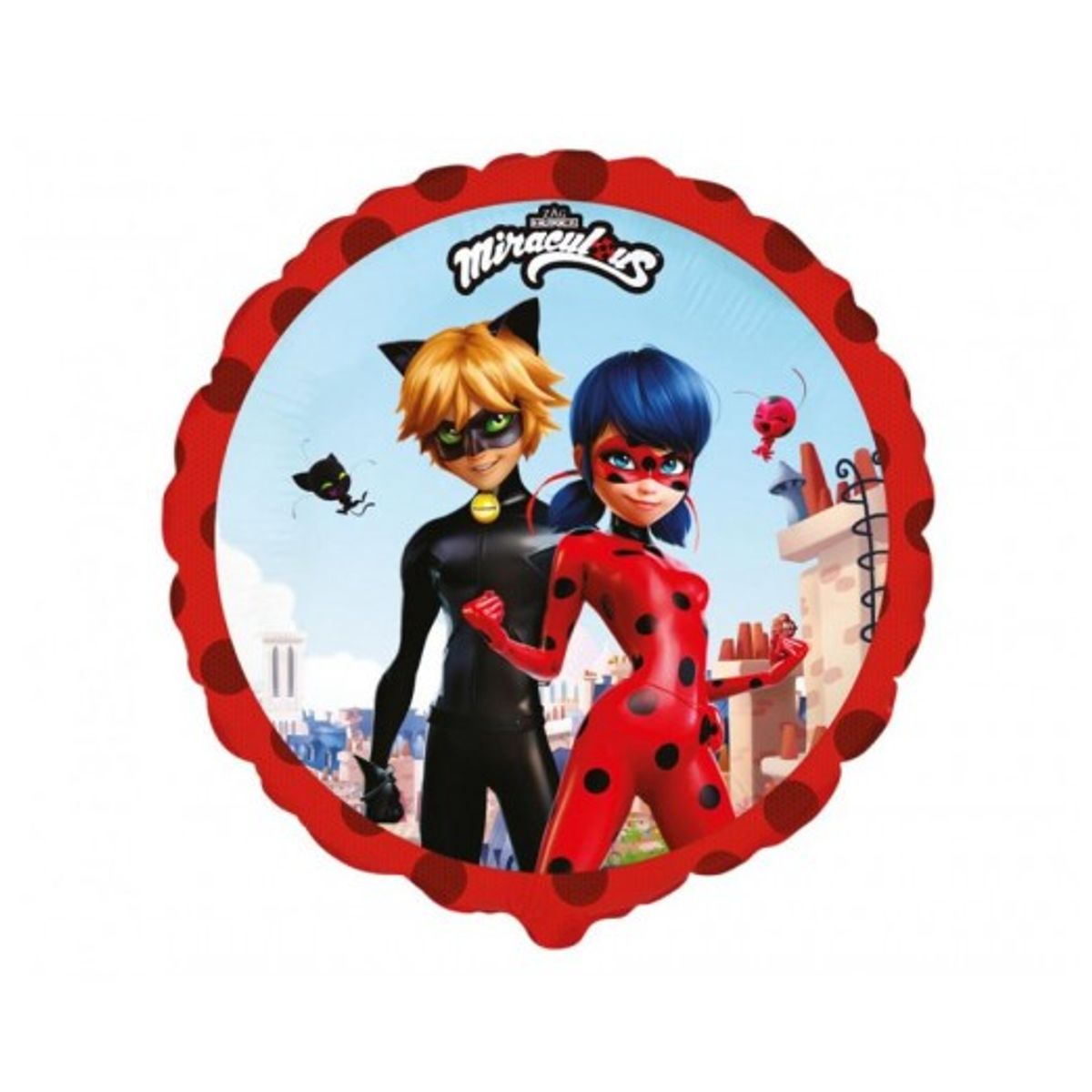 Miraculous, Ladybug og Cat Noir folieballon, 18" / 46 cm - Folieballoner