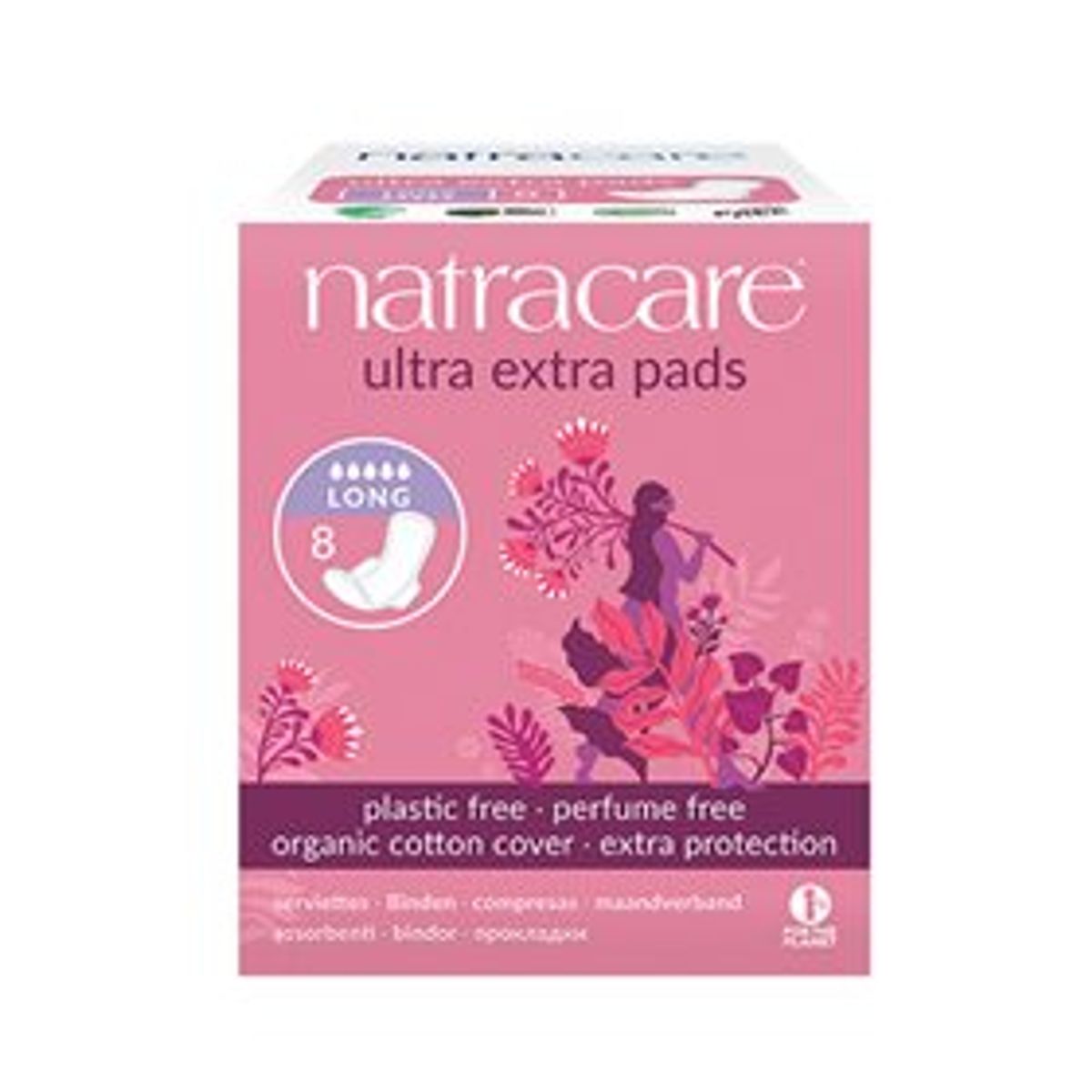 Natracare bind LONG ultra extra m. vinger 8 stk.