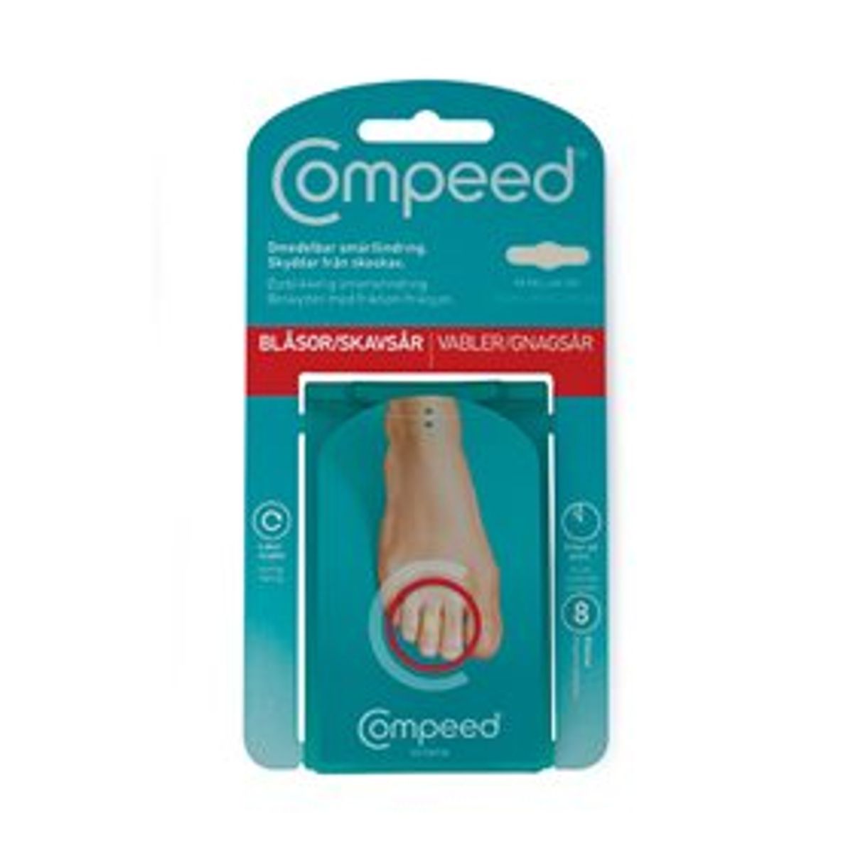 Compeed vabel plaster ml. tær 8 stk.