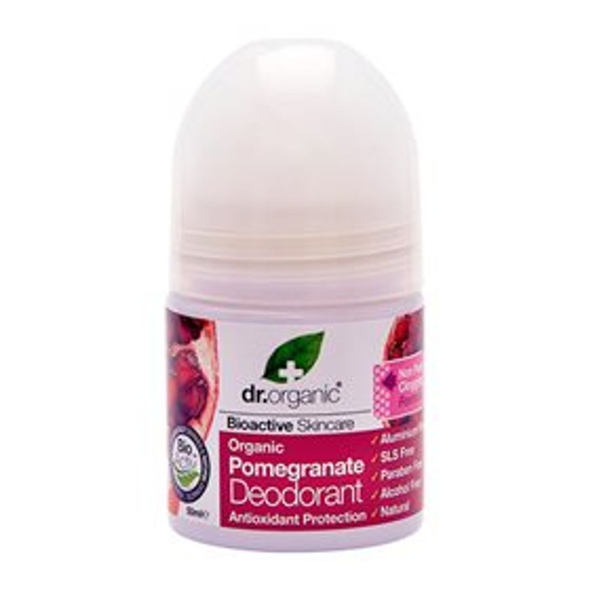 Dr. Organic Deo roll on Pomegranate &bull; 50 ml.