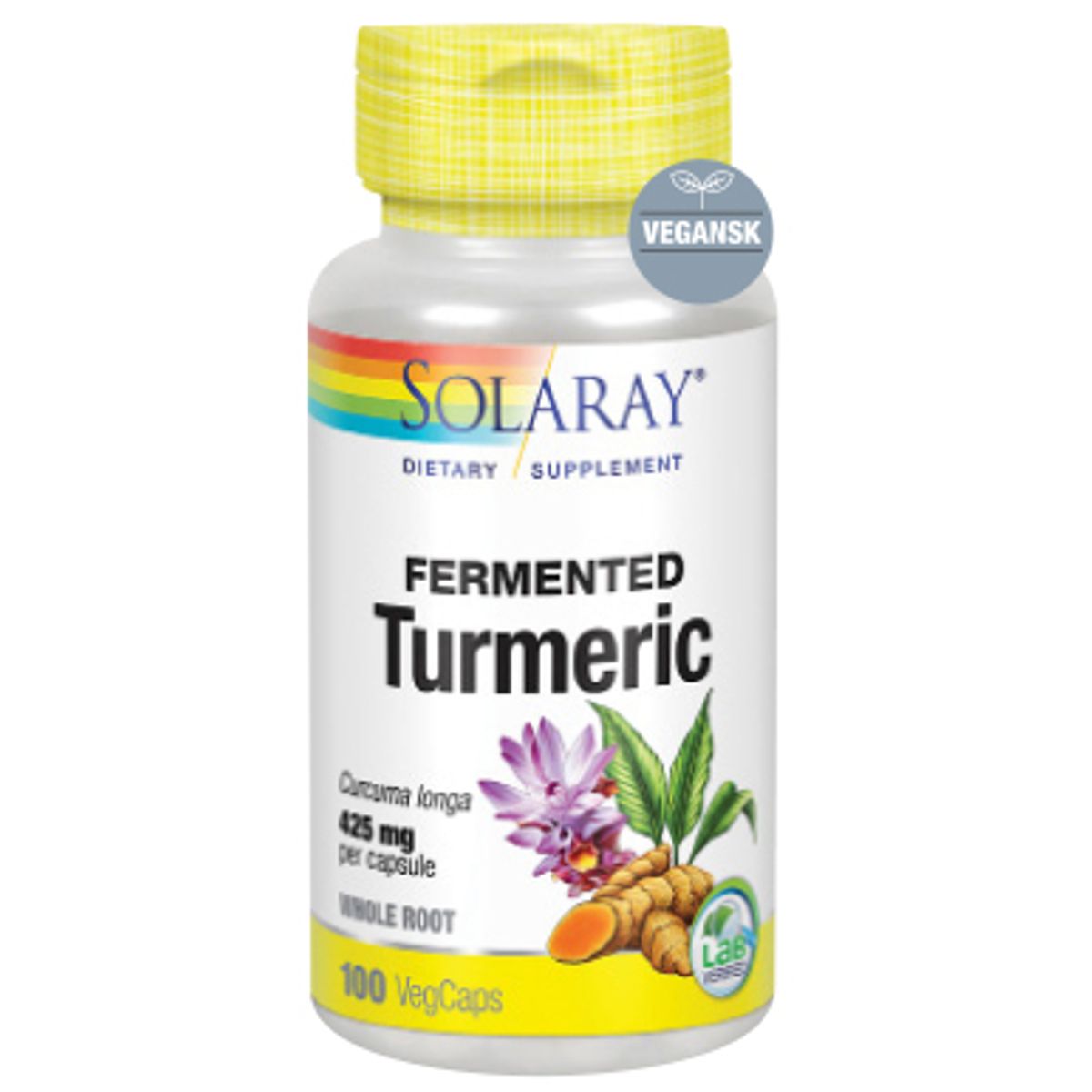 Solaray Turmeric Fermenteret 100 kapsler