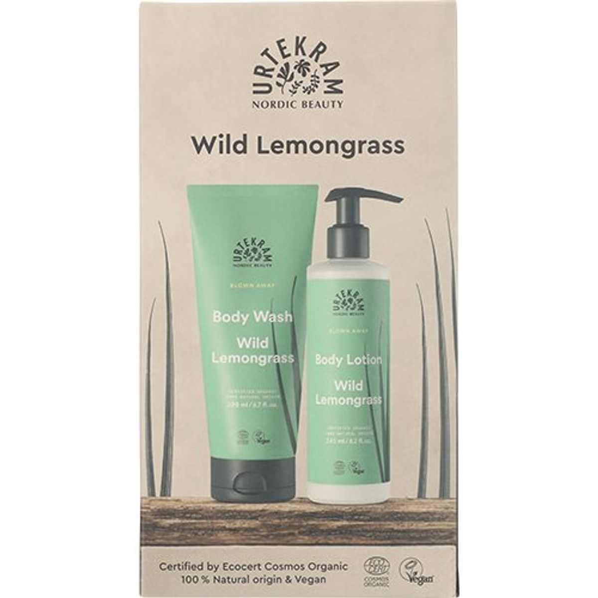 Urtekram Gaveæske Wild Lemongrass Body Lotion & Body Wash VÆRDI KR. 124.95