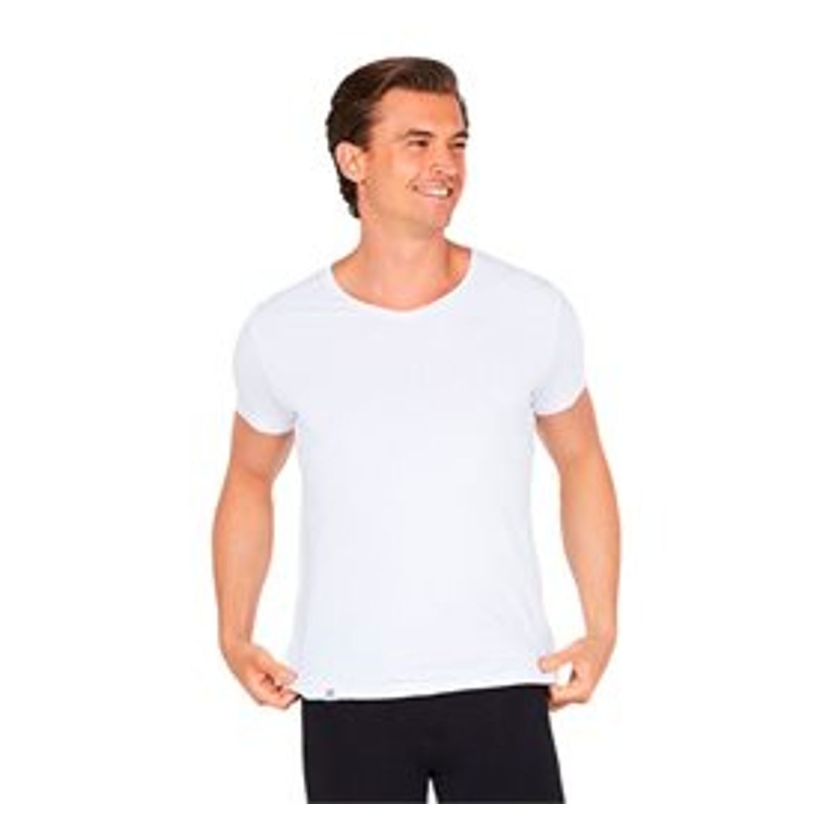 Boody T-Shirt Herre V-hals hvid str. S &bull; 1stk.