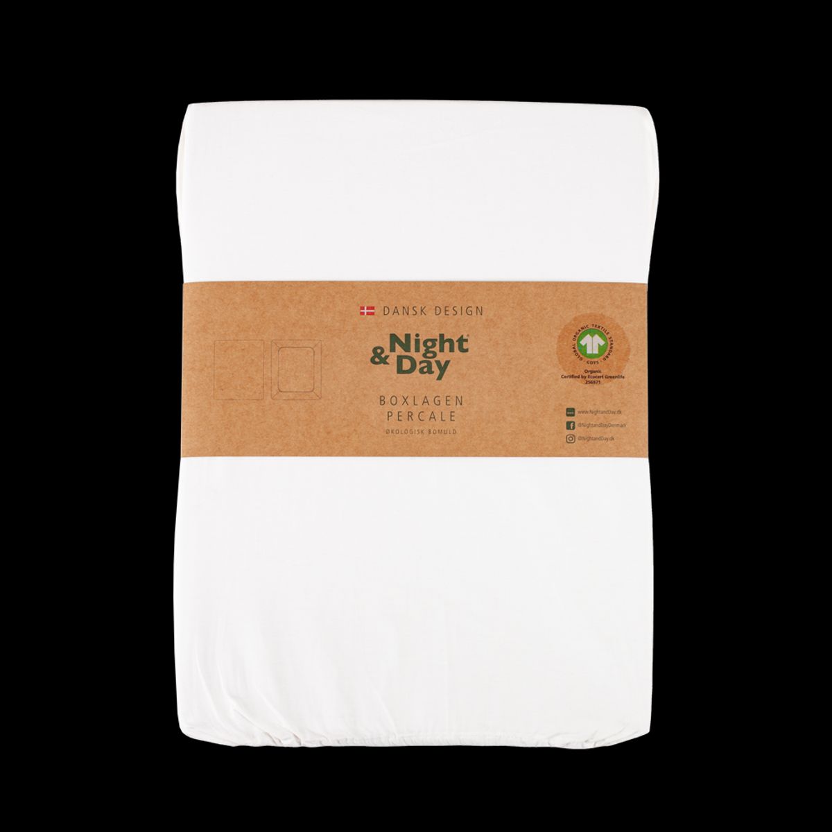 PERCALE Økologisk Boxlagen - 180x210 cm - Hvid