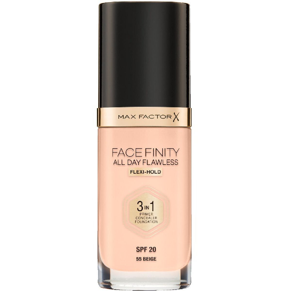 Max factor X face finity all day flawless 3in1 primer concealer foundation SPF20 55 beige 30ml