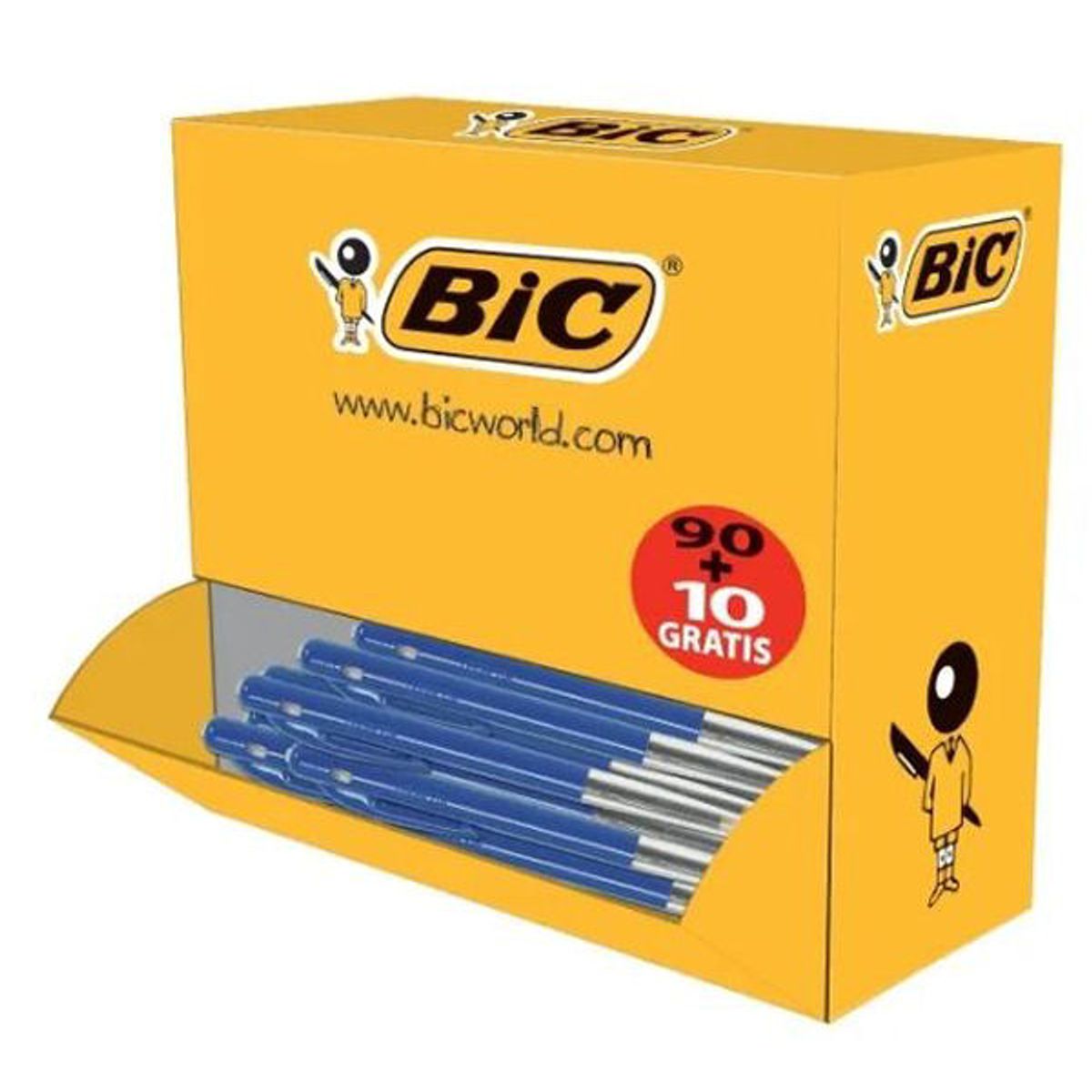 Bic kuglepen M10 clic blå 100 stk.