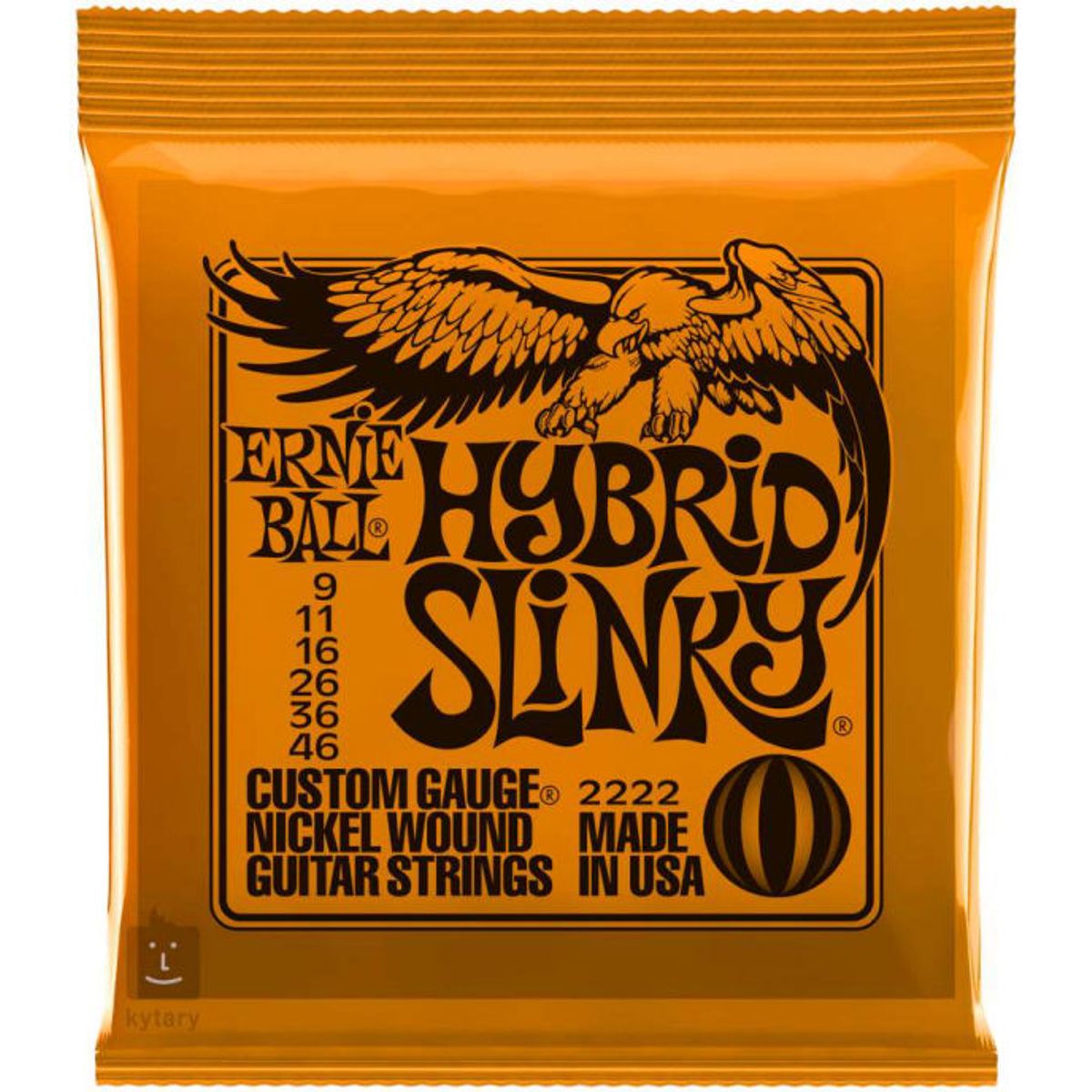 Ernie ball hybrid 2222 slinky custom gauge nickel wound guitar strings