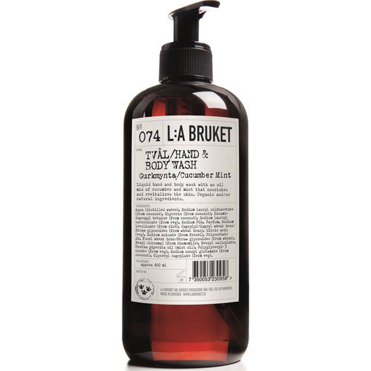 L:A bruket hand & body wash no. 074 cucumber mint 450ml