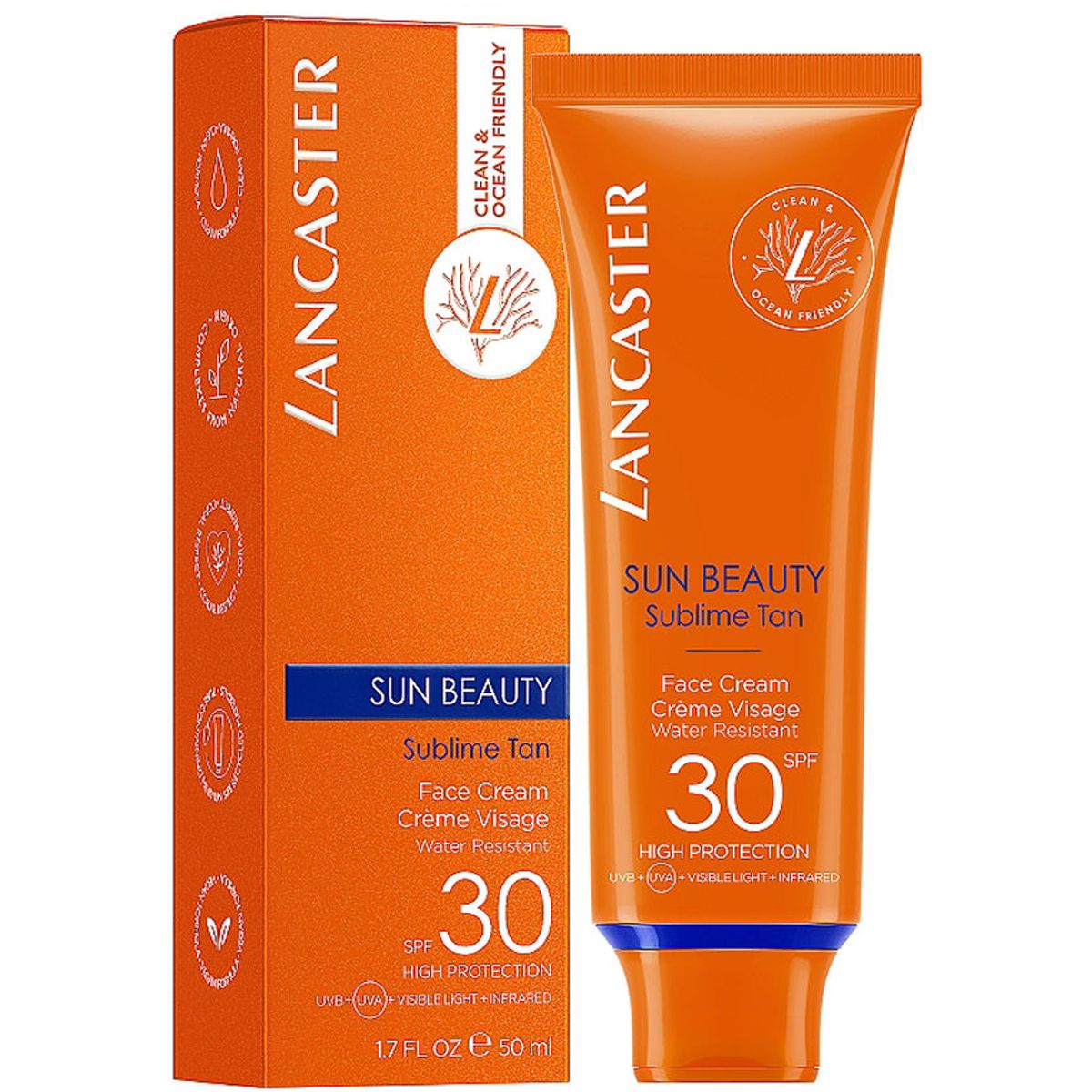 Lancaster sun beauty sublime tan face cream SPF30 high protection 50ml