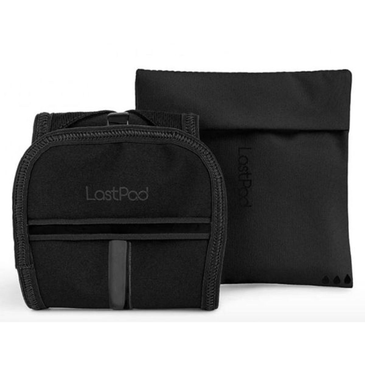 Lastpad night pad reusable menstruation pad black + pouch Large