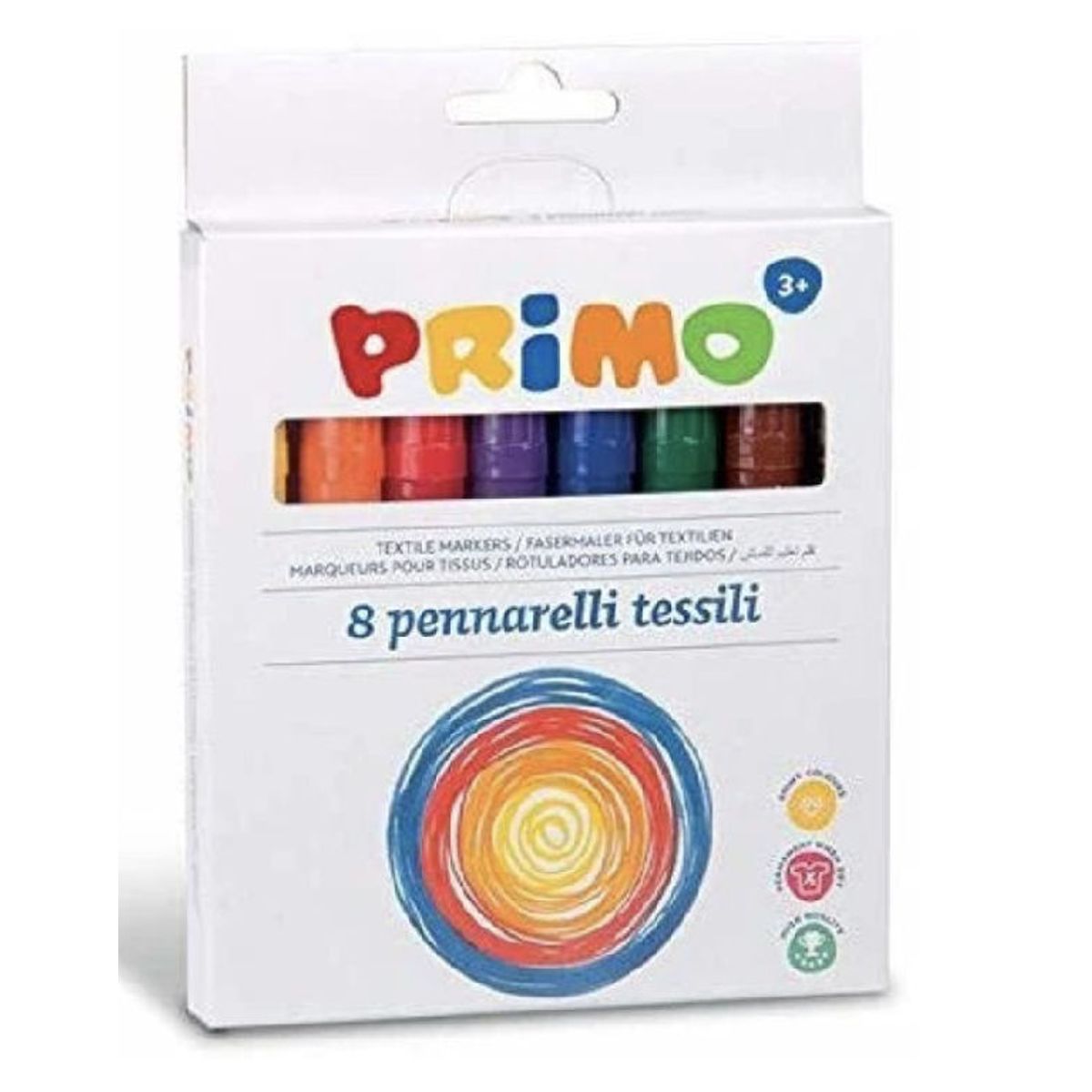 Primo textile fibre-tip pens 8 stk.