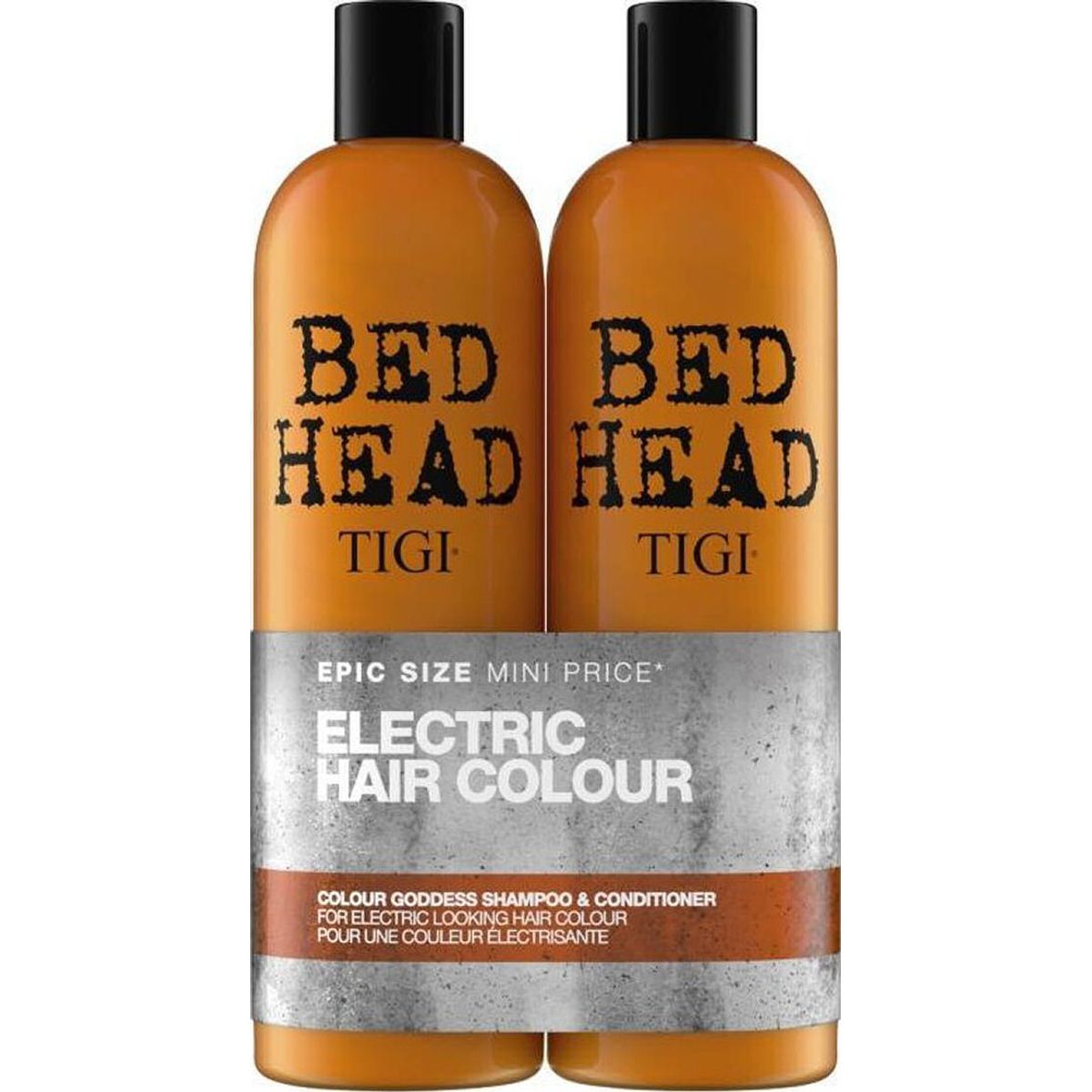 Tigi bed head electric hair colour goddess shampoo & conditioner 2x750ml