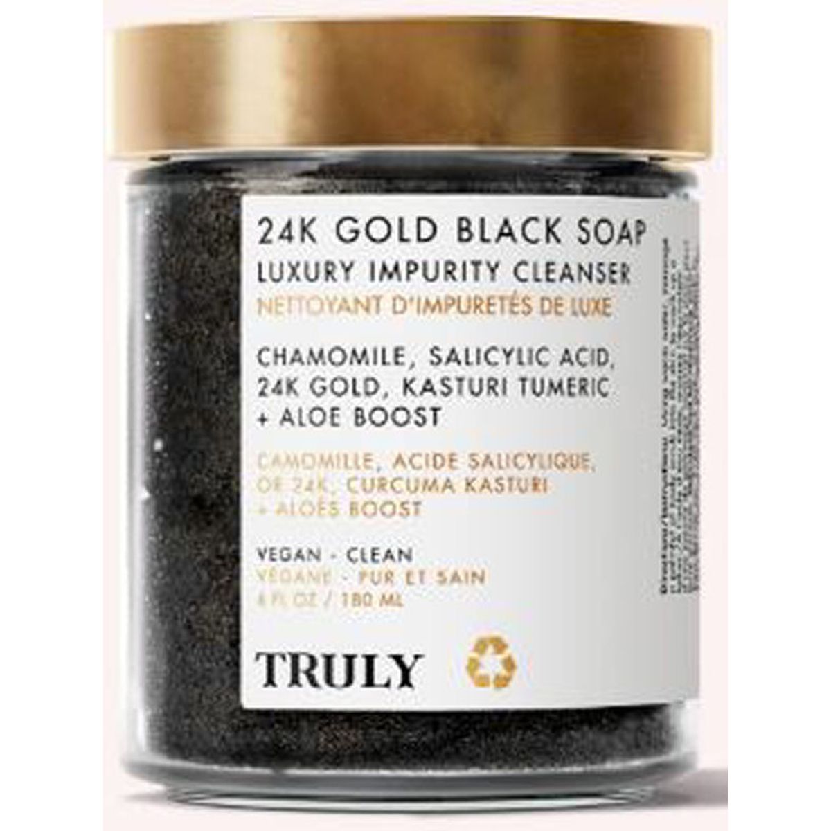 Truly 24K gold black soap luxury butter impurity cleanser 180ml