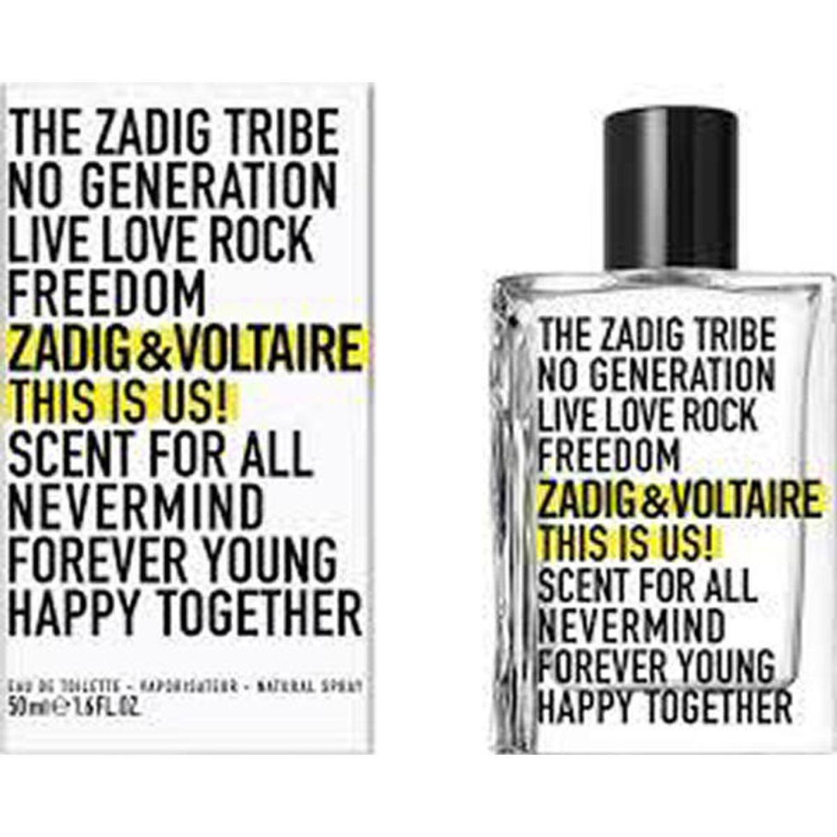 Zadig & voltaire eau de toilette the new fragrance for women and men this is us 50ml