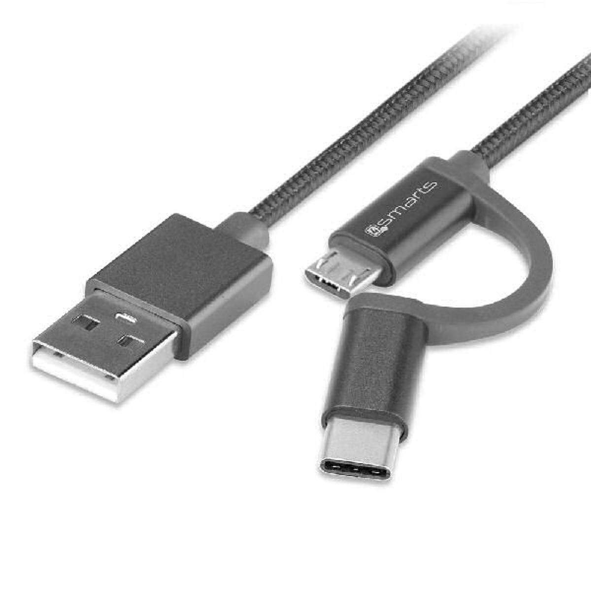 4smarts USB type-C & micro-USB data cable combocord 2m