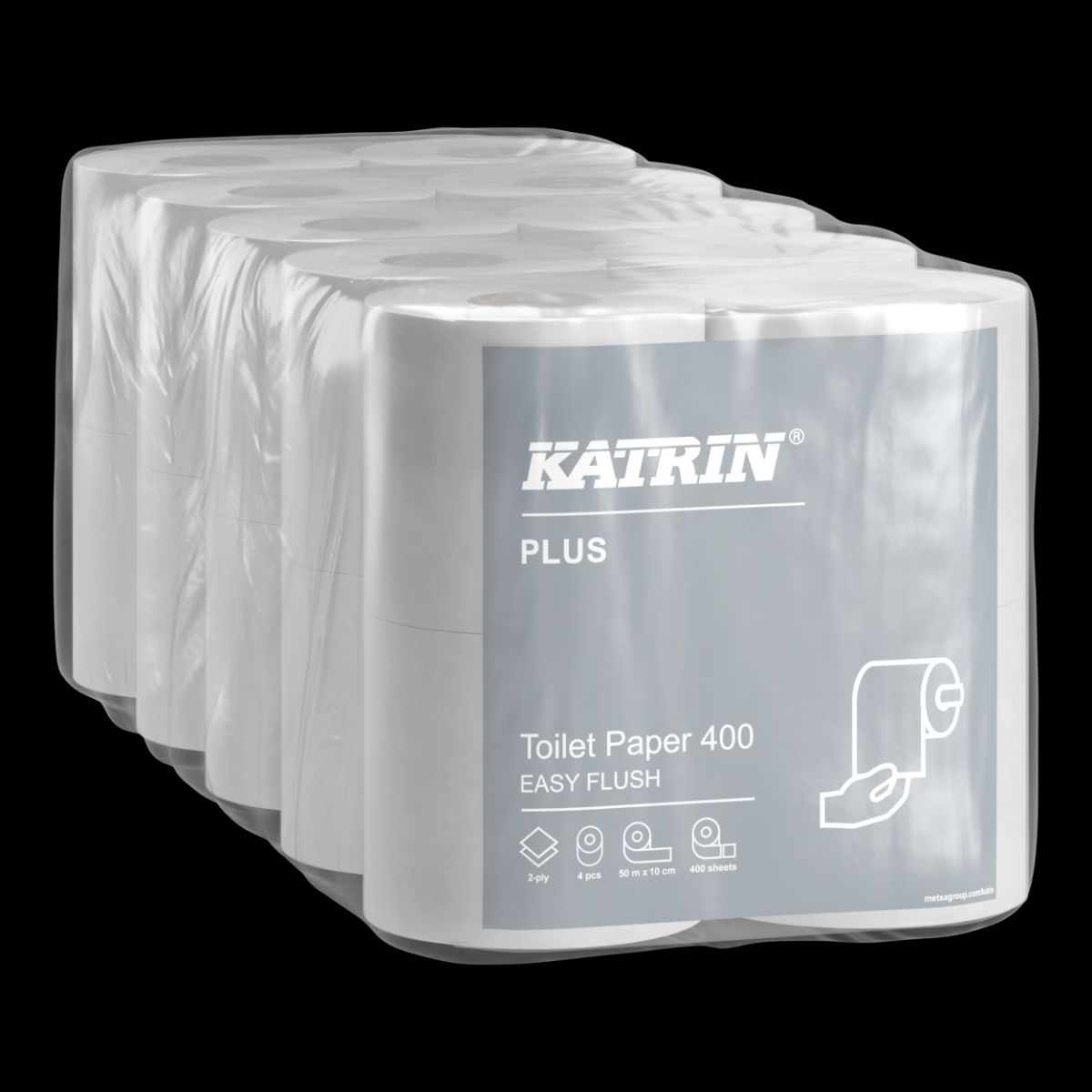 Katrin Plus 400 Easy Flush, 2-lags letopløseligt toiletpapir, 20 ruller