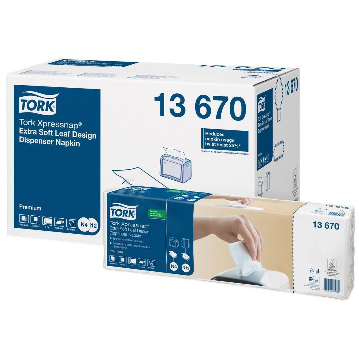 Tork Serviet N4 Xpressnap Extra Soft 2-lag hvid Interfold, 4000 stk.