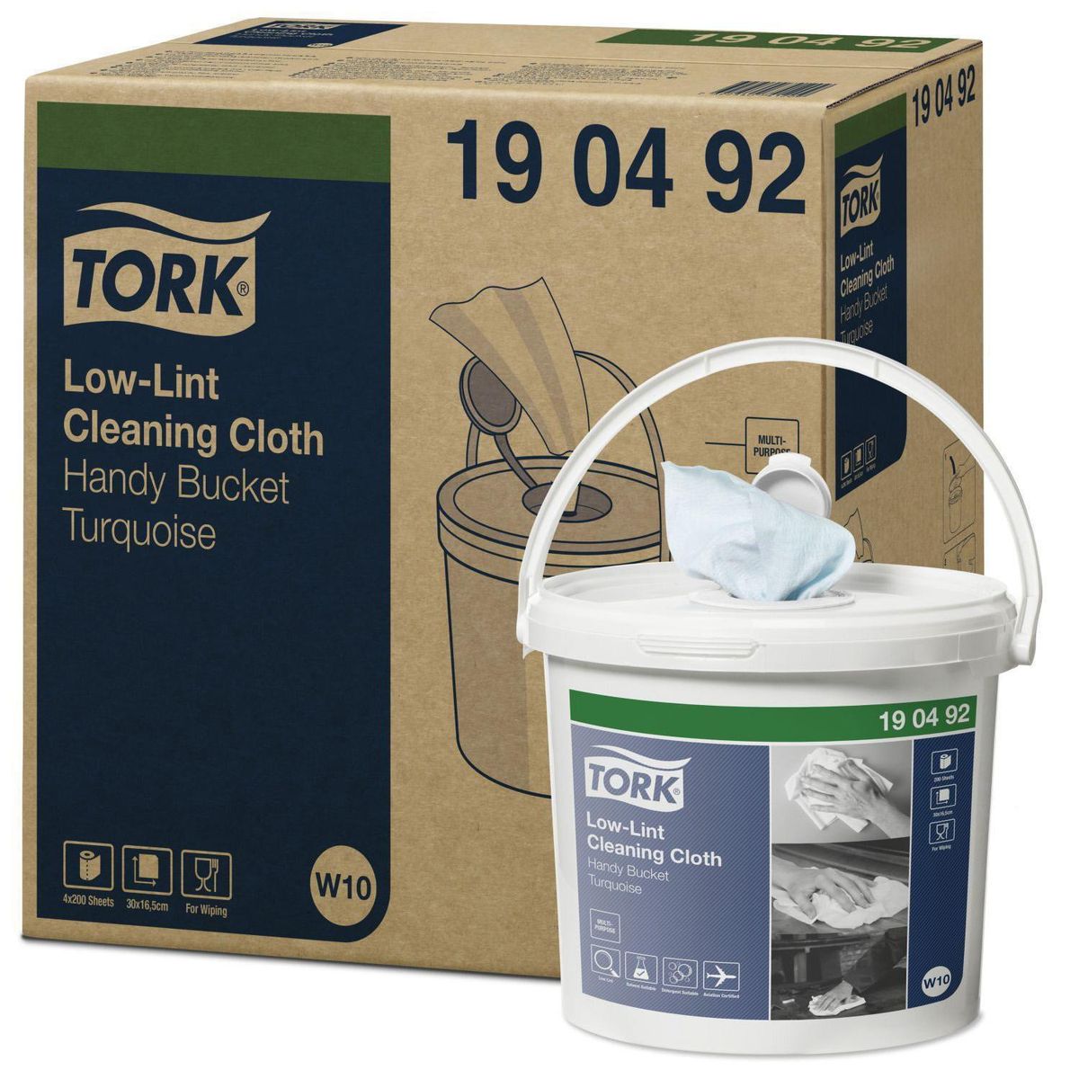 Tork premium precision W1, Aftørringsrulle, Turkis rulle, 4 spande á 200 ark