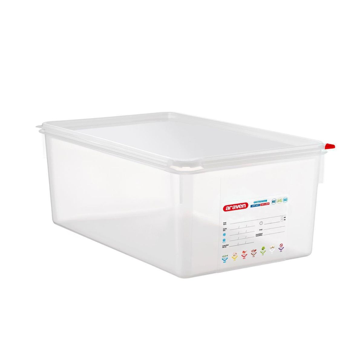 Beholder Araven lufttæt L53xB32.5xH20cm 1/1GN 27.5ltr polypropylen låg klar