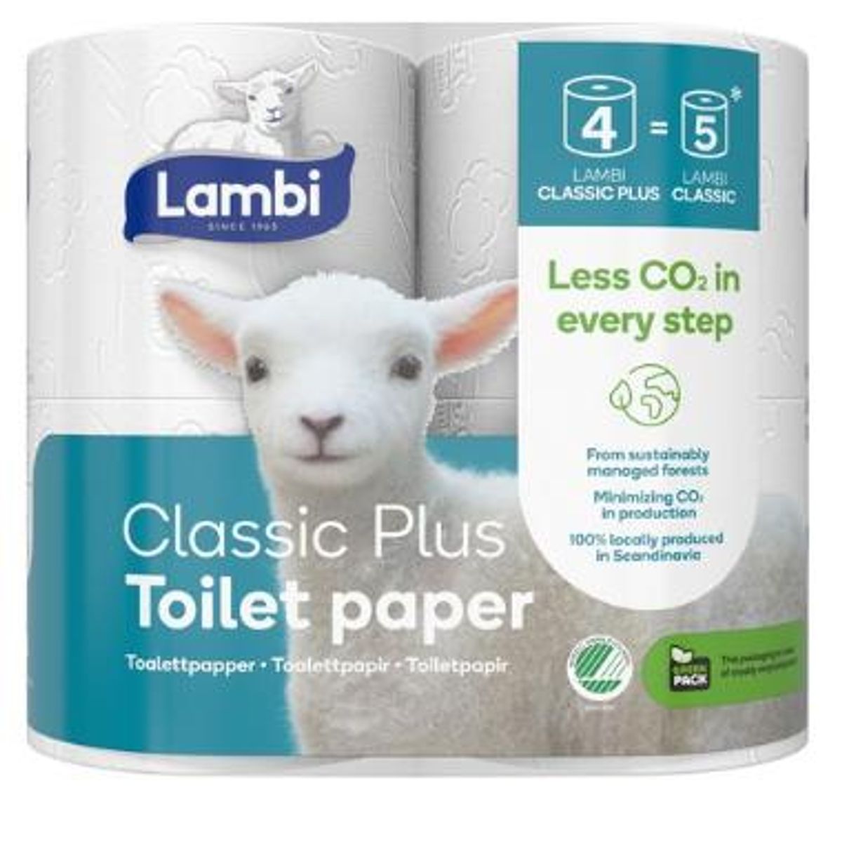 Lambi Classic Plus, toiletpapir 3-lags, 28 ruller