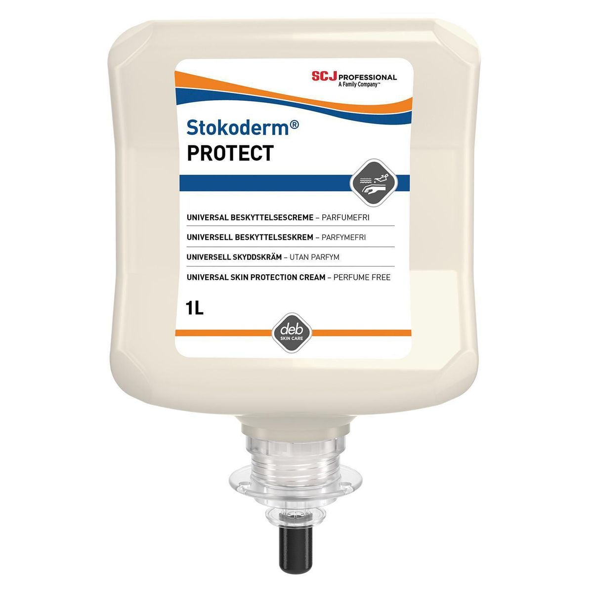 Deb Stoko, Stokoderm Protect PURE beskyttelsescreme mod olie- og vandbaserede stoffer, 1 L