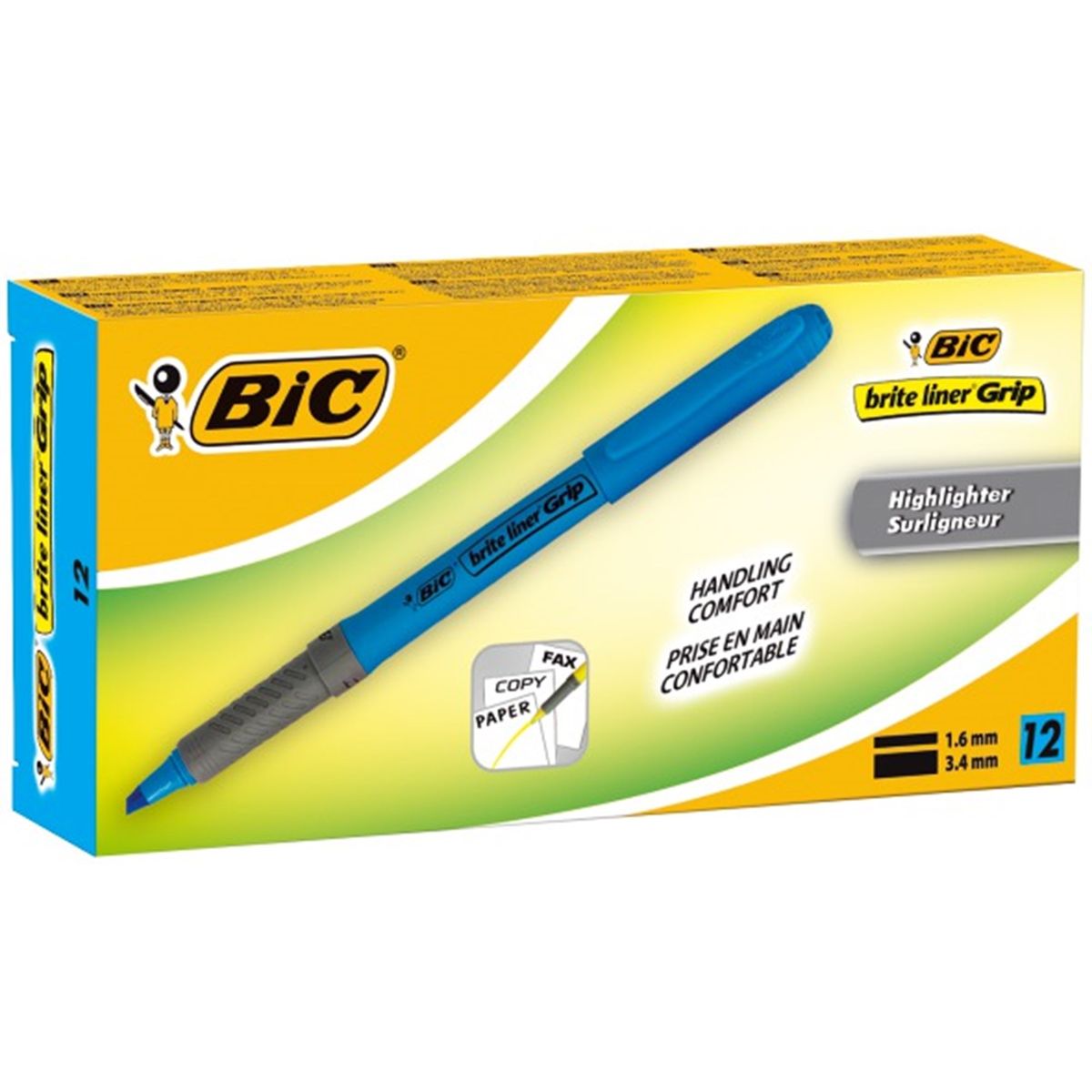 BIC overstregningspen Brite Liner Grip blå