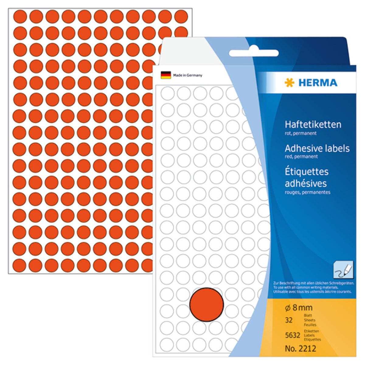 Herma etiket manuel ø8 rød (5632)