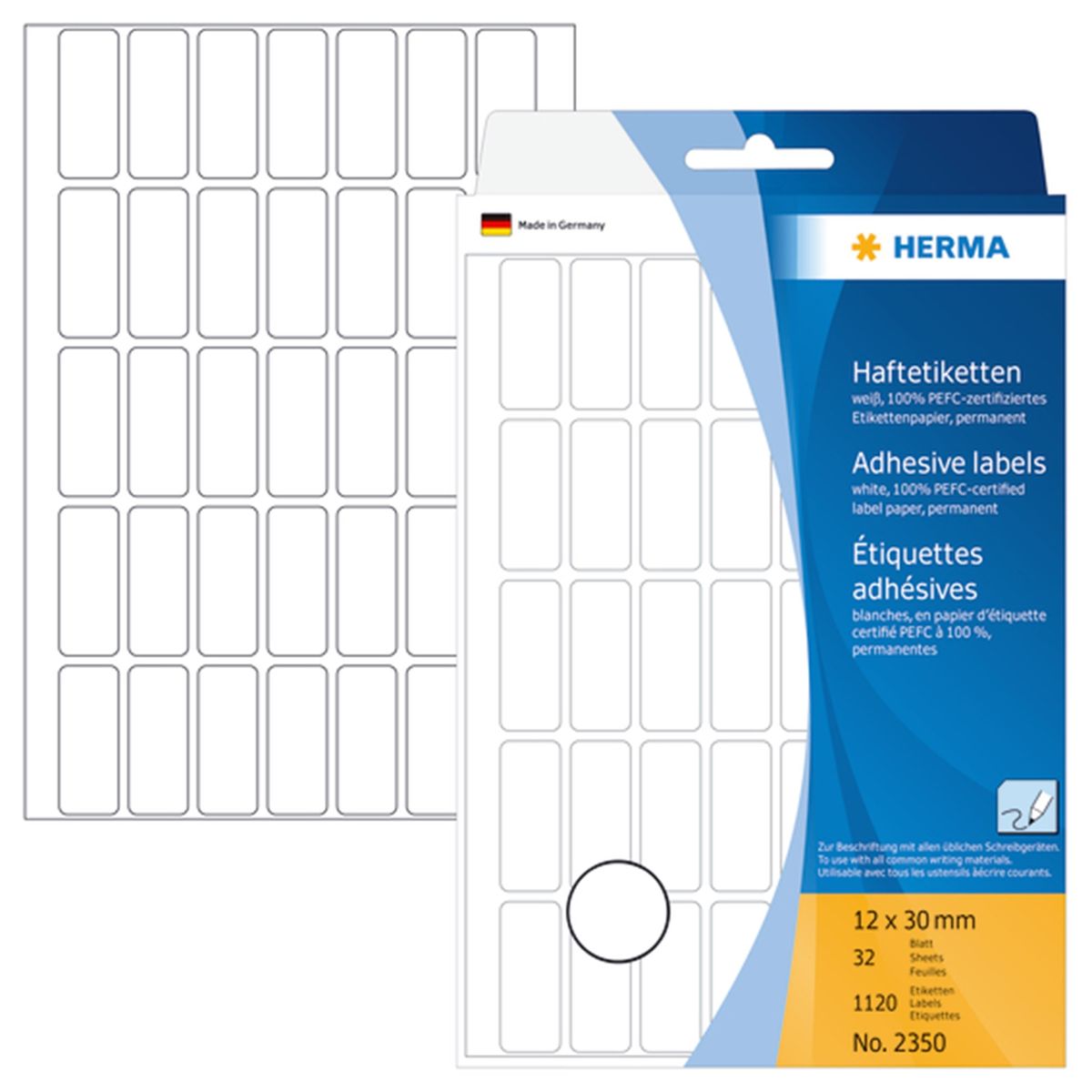 Herma etiket manuel 12x30 hvid (1120)