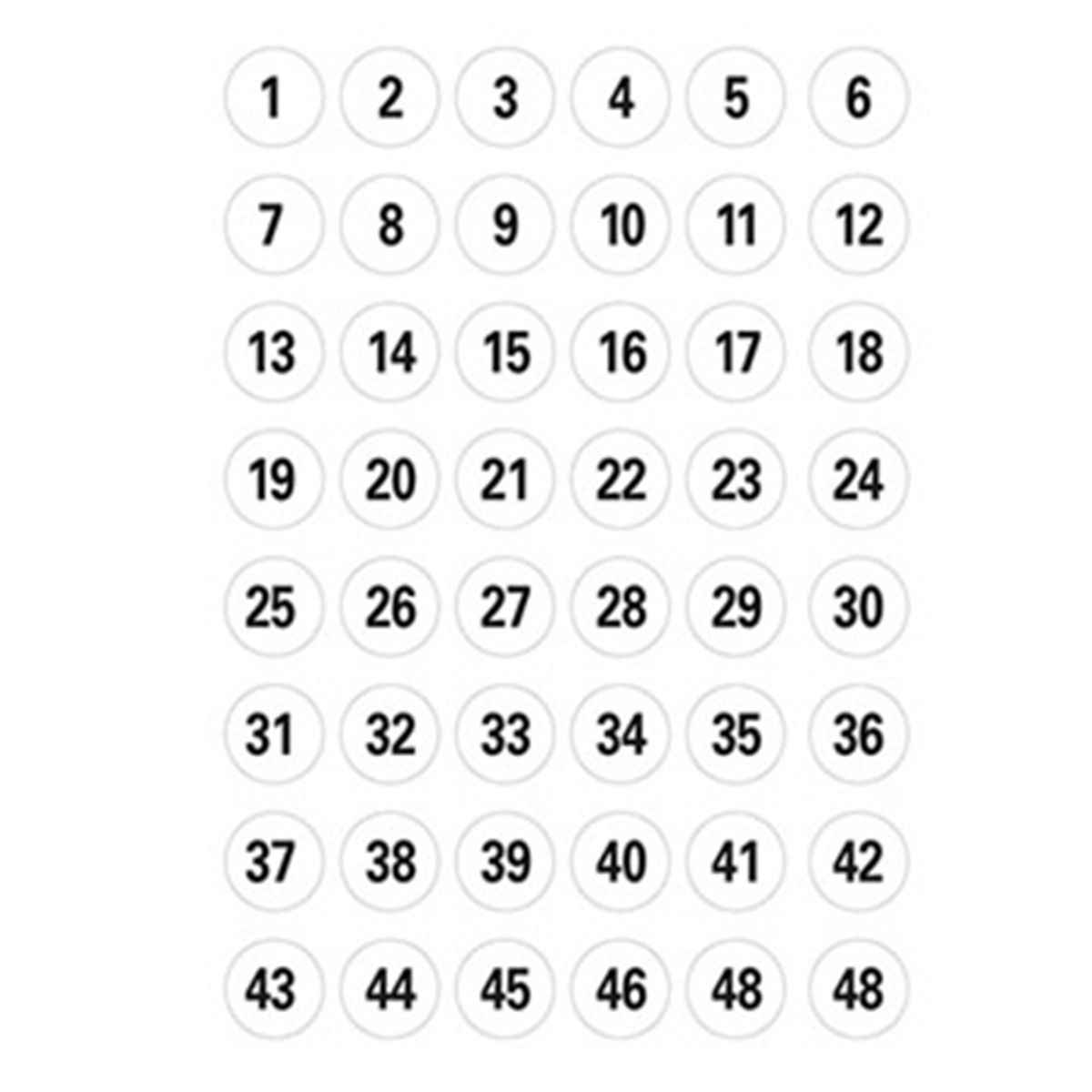 Herma etiket tal 1-240 ø12, sort/hvid