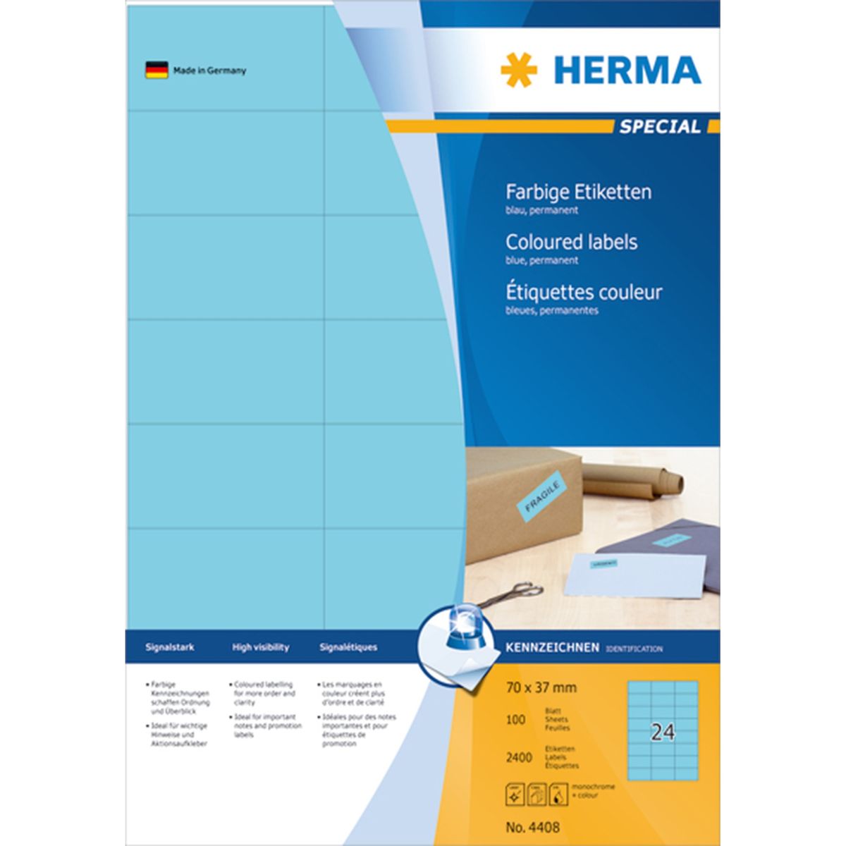 Herma specialetiketter blå 70x37 2400 stk.