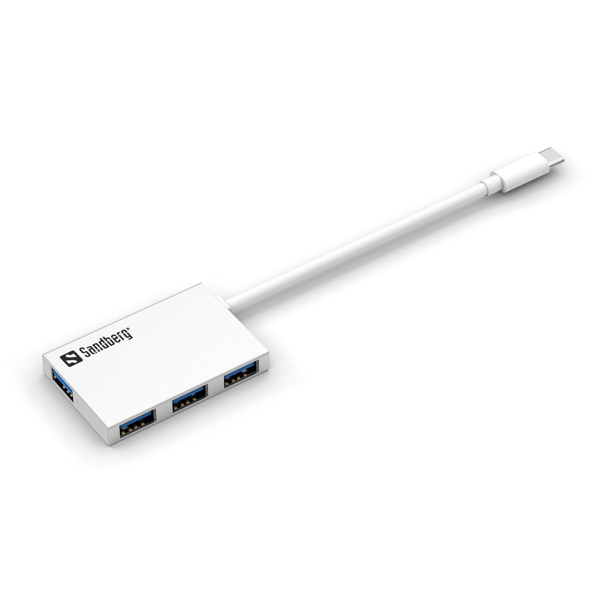 USB-C to 4 xUSB 3.0 Pocket Hub, White