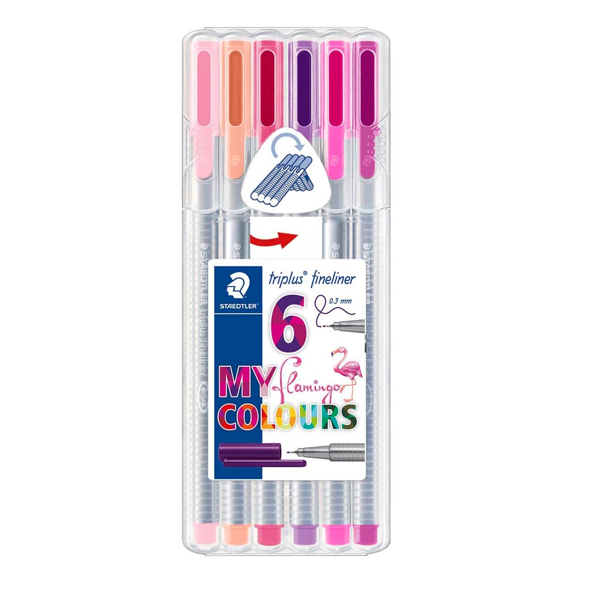 Staedtler Fineliner Triplus 0,3mm, 6 stk. "Flamingo Colours"