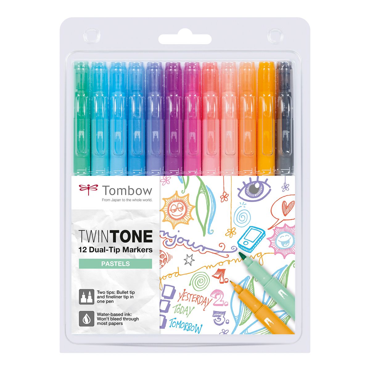 Marker Tombow TwinTone pastel 0,3/0,8 (12)