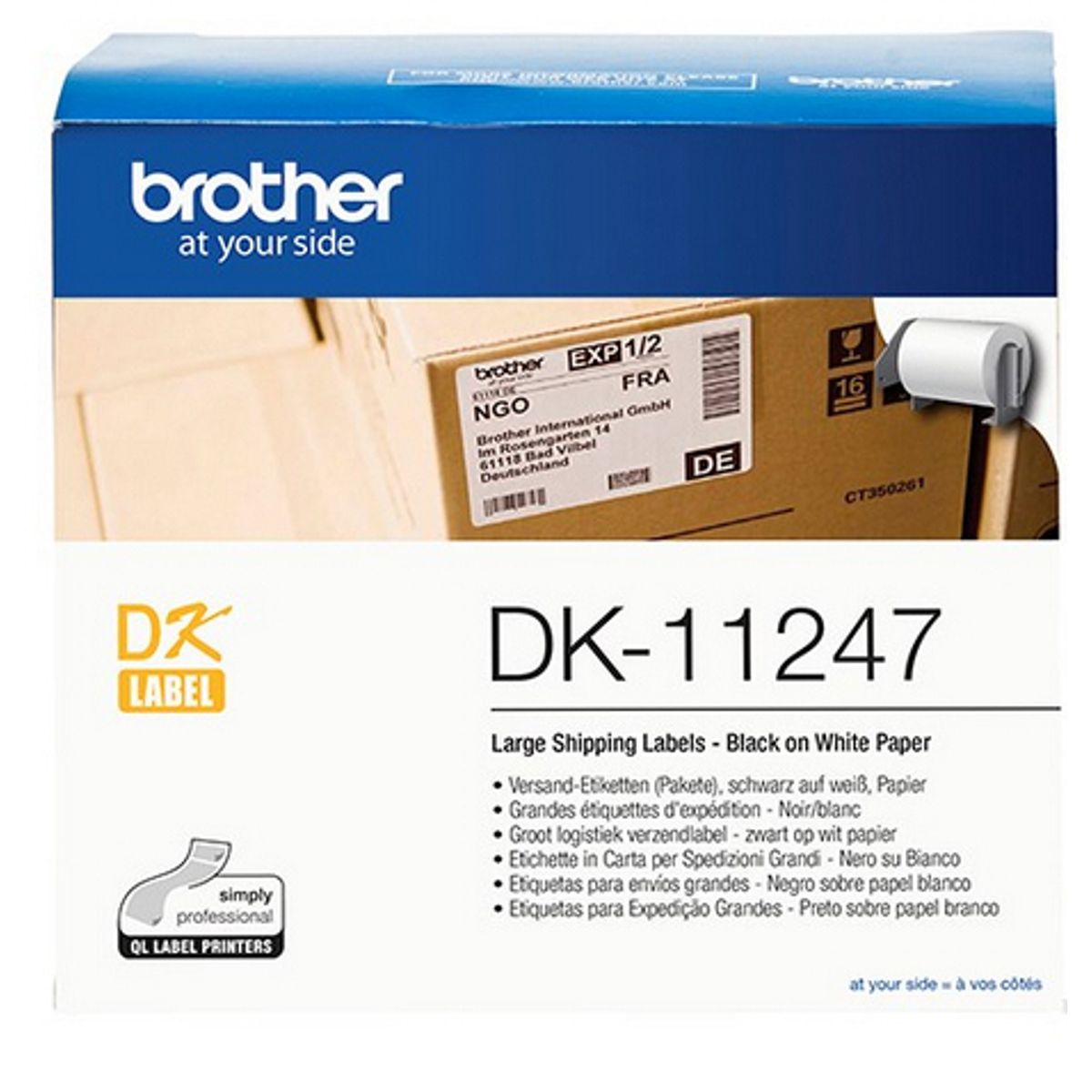 Brother BRODK11247, 103x164, hvide labels, 180 stk.