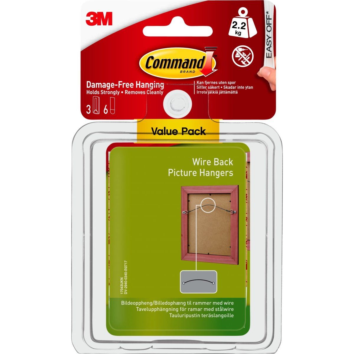 3M Command, billedophæng til wire, Value Pack, 3 stk.