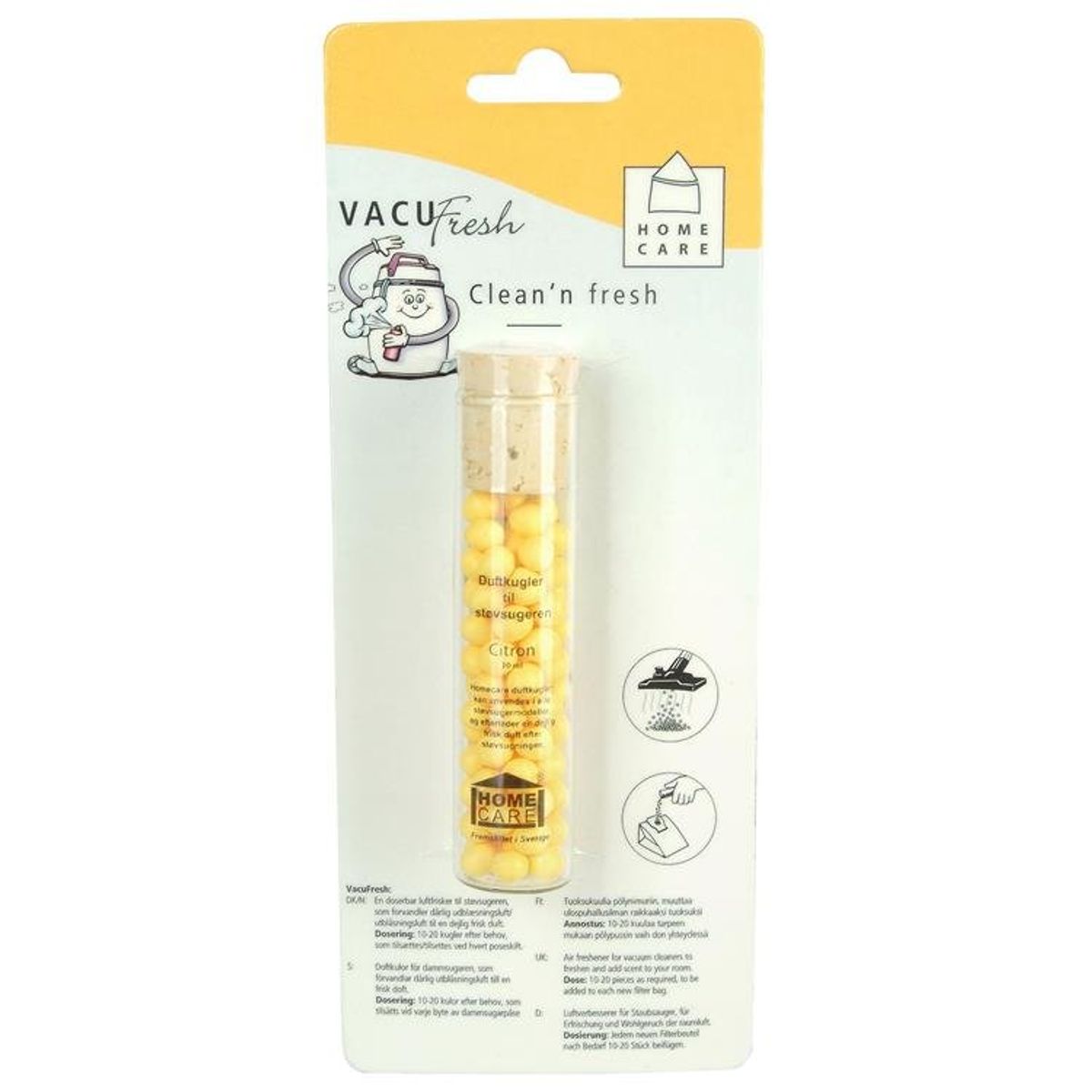 Udgår: 4 Your Home, duftkugler m. citron, til støvsuger, 30 ml