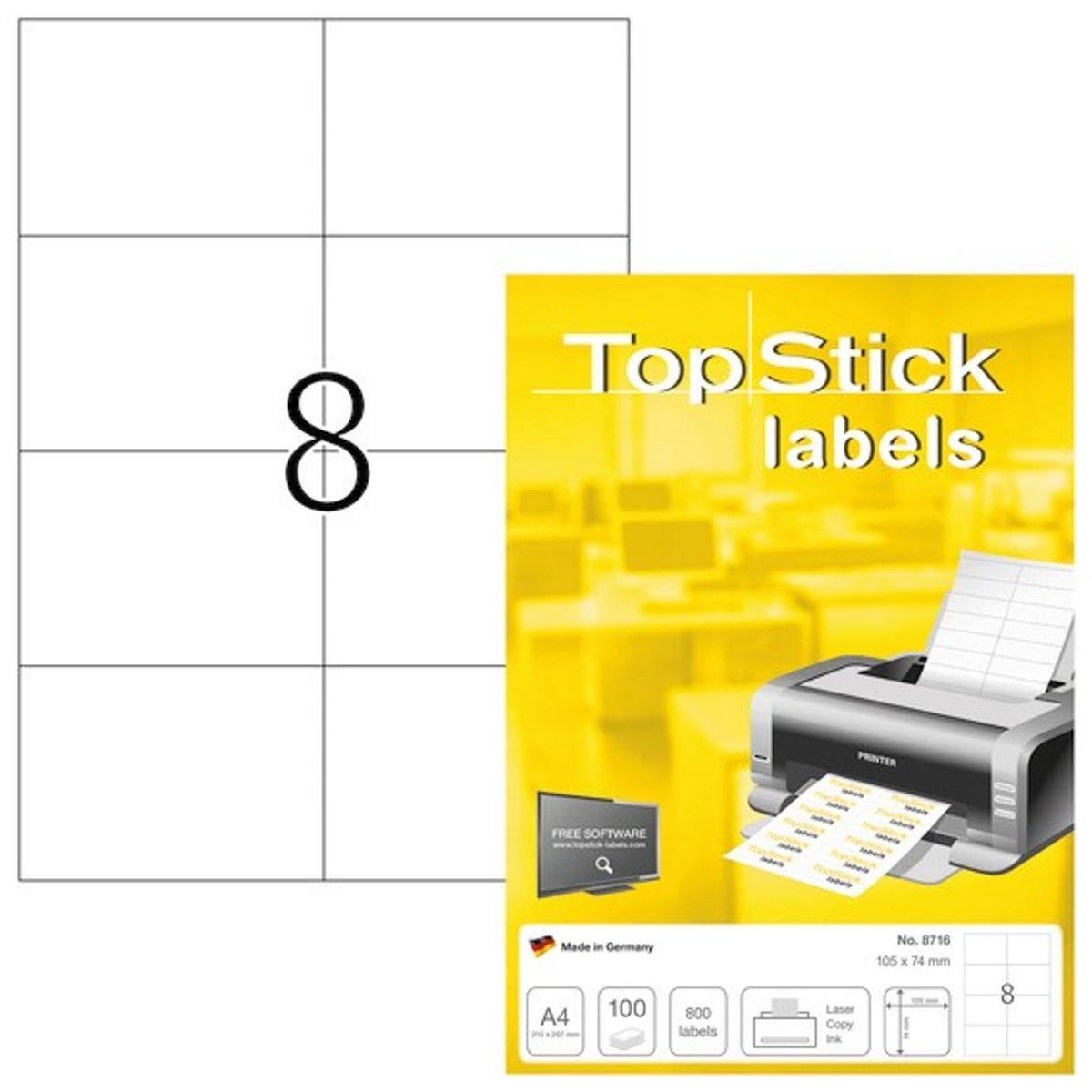 Etiketter TopStick 105x74mm (100)